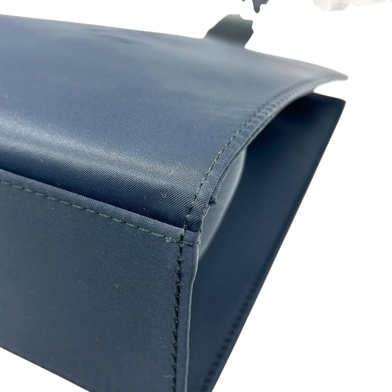 イヴサンローラン YVES SAINT LAURENT ハンドバッグ ミニバッグ YSL カサンドラロゴ エンボス ナイロン レザー ネイビー 紺 レディース ヴィンテージ ビンテージ クラシック エレガント フォーマル パーティバッグ クリーニング済み s38