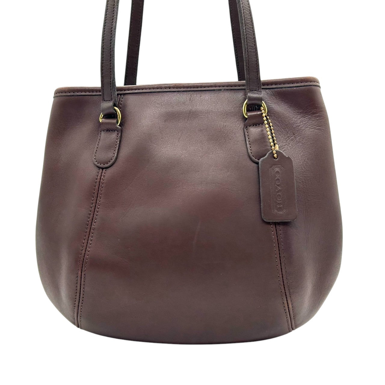 【美品】オールドコーチ COACH トートバッグ ショルダーバッグ 9996 ヴィンテージ グラブタンレザー 本革 ダークブラウン こげ茶 レディース 通勤 通学 肩掛け ワンショルダー A4収納可 クラシックデザイン クリーニング済み s38