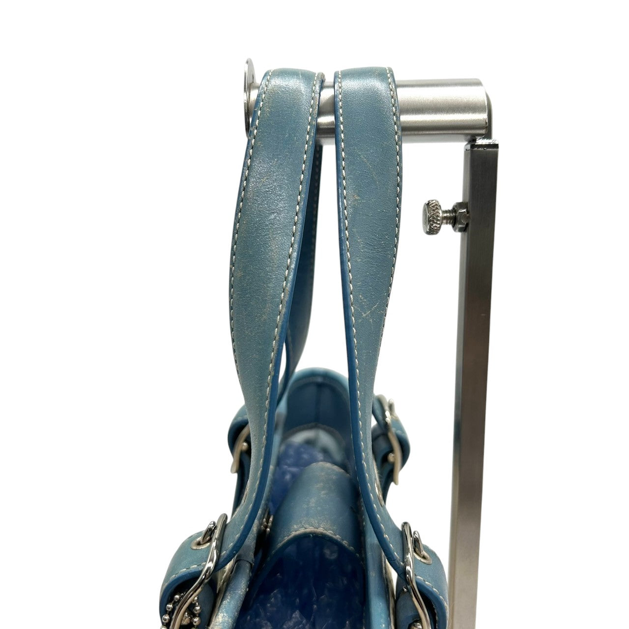 コーチ COACH トートバッグ かごバッグ ストローバッグ ハンドバッグ 8909 レザー ストロー素材 ブルー 青 ベージュ 夏 サマーバッグ レディース カジュアル 爽やか 可愛い おしゃれ 定番人気 自立可 クリーニング済み s11