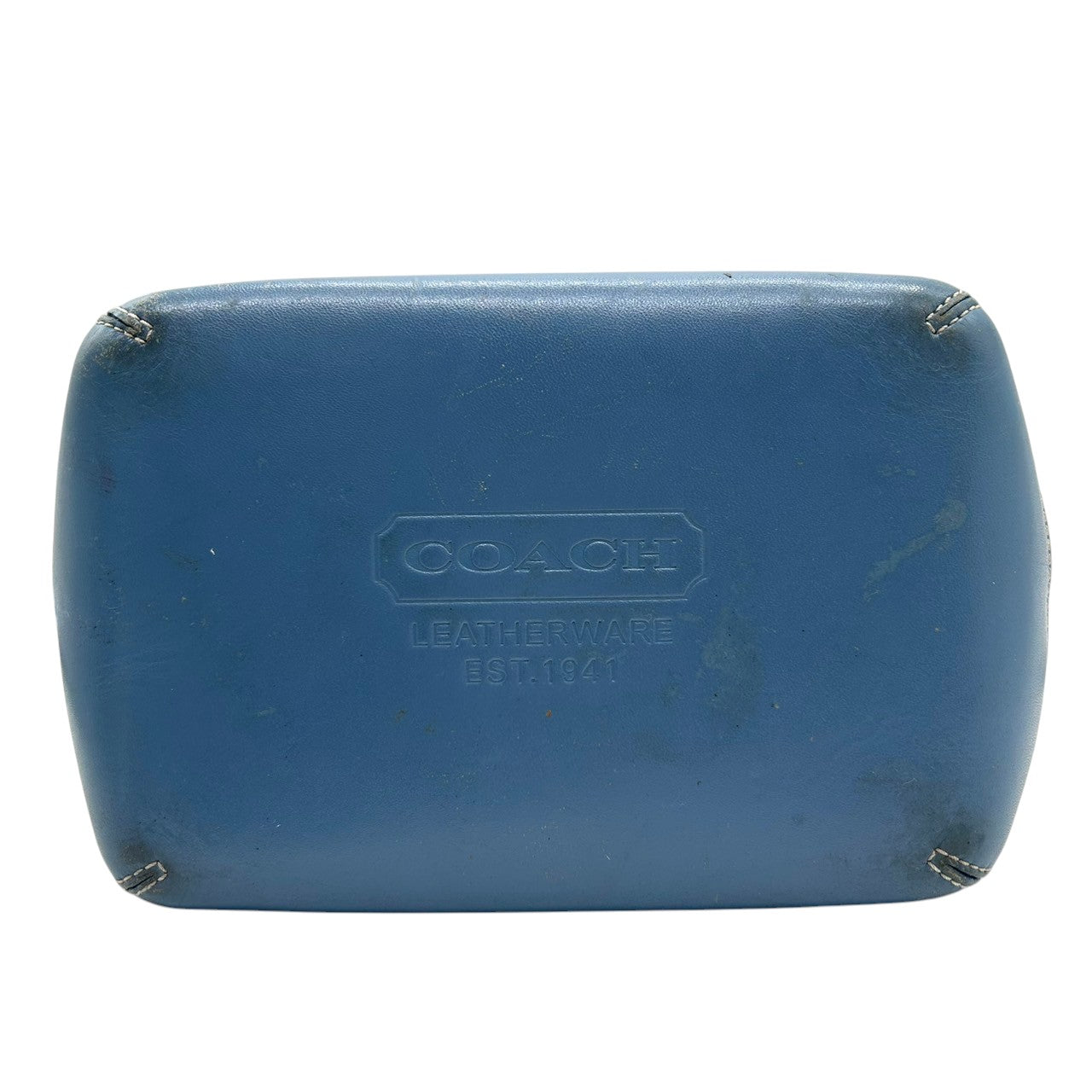 コーチ COACH トートバッグ かごバッグ ストローバッグ ハンドバッグ 8909 レザー ストロー素材 ブルー 青 ベージュ 夏 サマーバッグ レディース カジュアル 爽やか 可愛い おしゃれ 定番人気 自立可 クリーニング済み s11