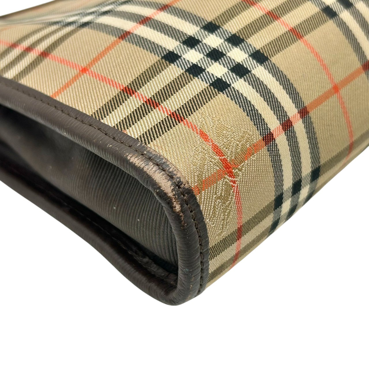 バーバリー Burberrys クラッチバッグ セカンドバッグ ポーチ ノバチェック シャドーホースロゴ ヴィンテージ ビンテージ レザー ナイロン ブラウン ベージュ メンズ レディース ユニセックス 定番人気モデル クリーニング済み s39