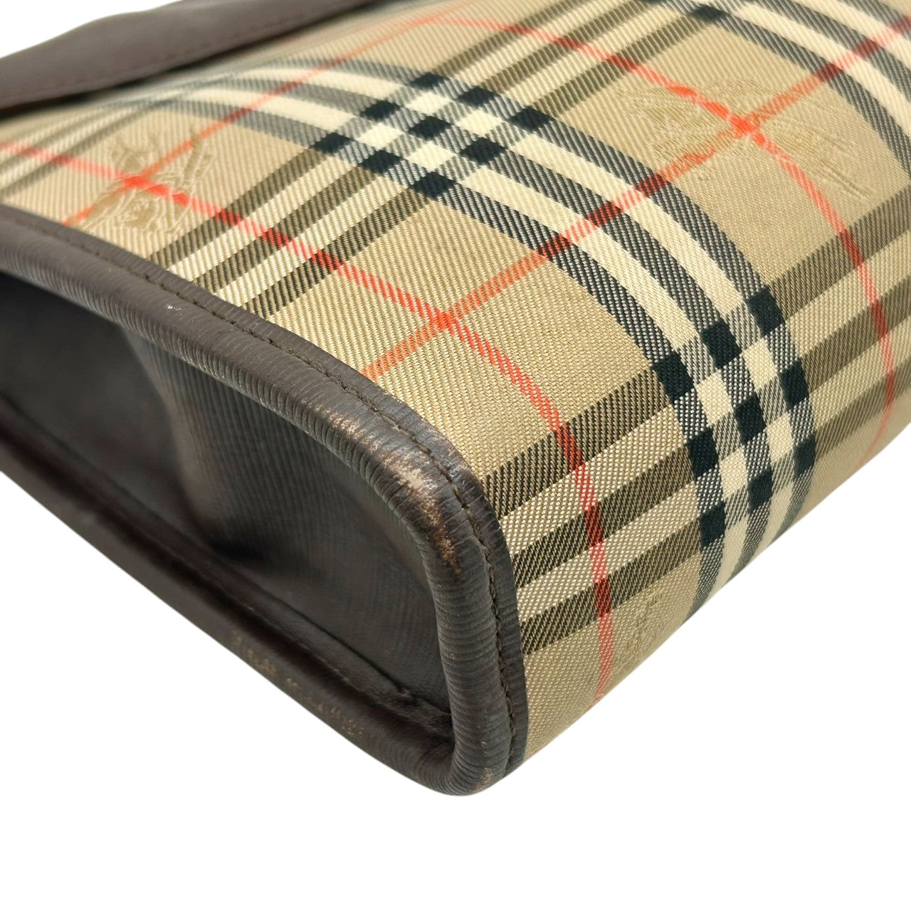 バーバリー Burberrys クラッチバッグ セカンドバッグ ポーチ ノバチェック シャドーホースロゴ ヴィンテージ ビンテージ レザー ナイロン ブラウン ベージュ メンズ レディース ユニセックス 定番人気モデル クリーニング済み s39