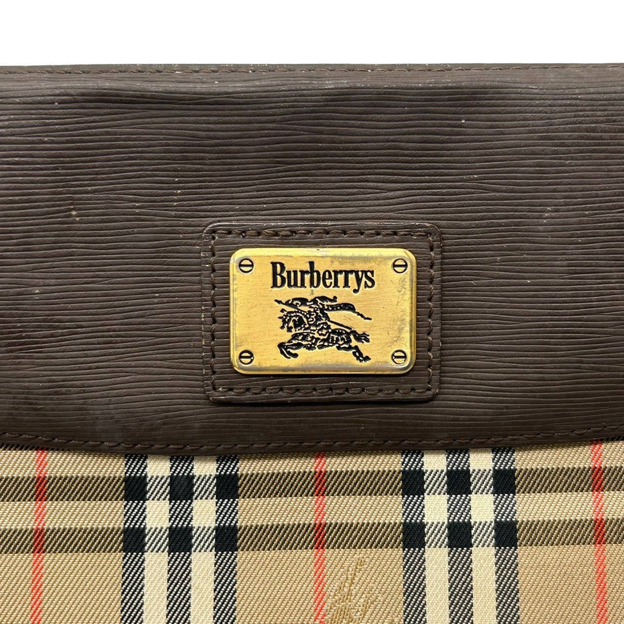 バーバリー Burberrys クラッチバッグ セカンドバッグ ポーチ ノバチェック シャドーホースロゴ ヴィンテージ ビンテージ レザー ナイロン ブラウン ベージュ メンズ レディース ユニセックス 定番人気モデル クリーニング済み s39