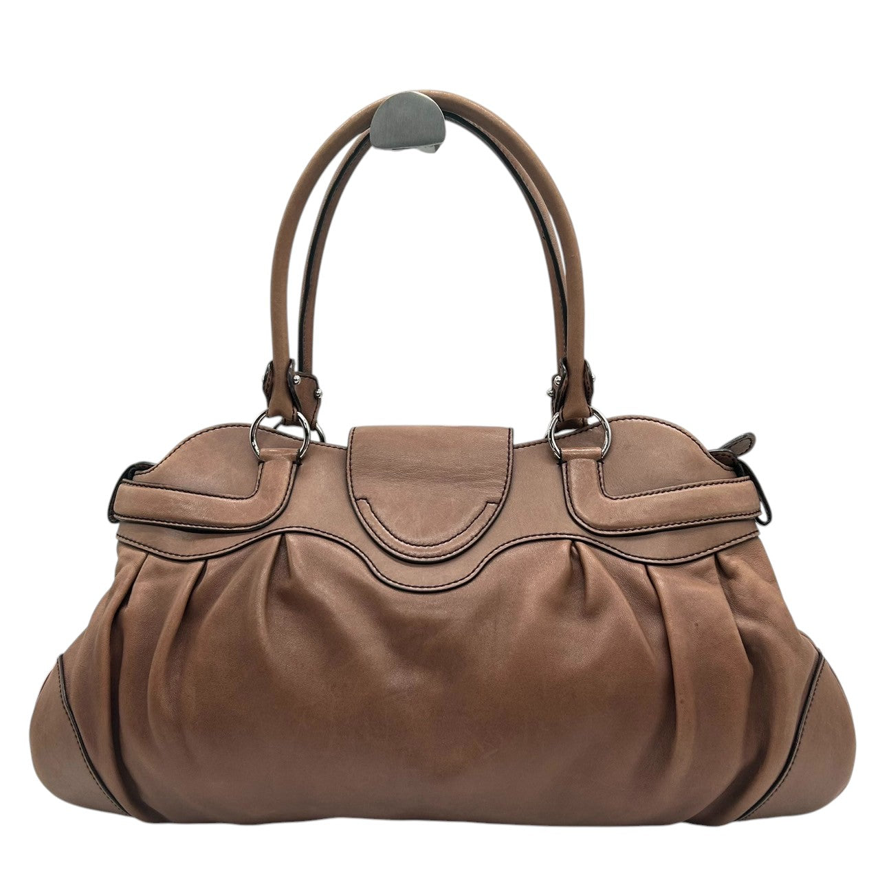 サルヴァトーレフェラガモ マリッサ ハンドバッグ ガンチーニ レザー AB-21 5370 ブラウン レディース エレガント フェミニン 肩掛け ワンショルダー 通勤バッグ クリーニング済み Salvatore Ferragamo U