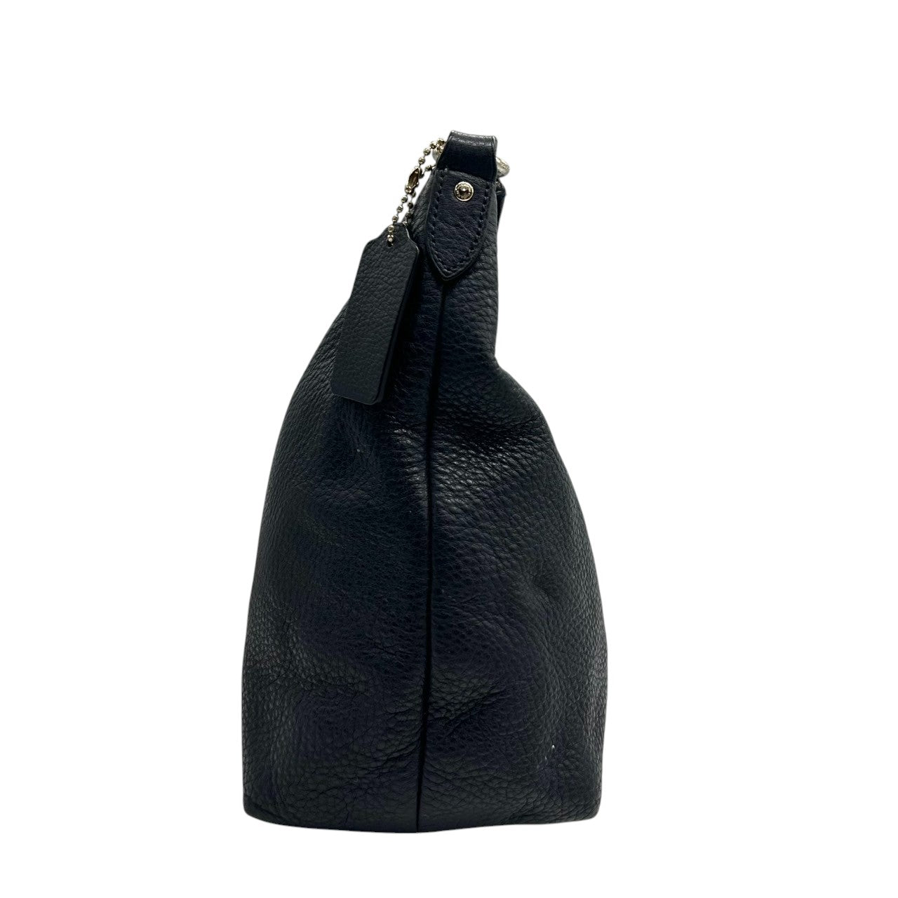 【美品】コーチ COACH 2WAY ショルダーバッグ ハンドバッグ F36628 ペブルドレザー シボ革 本革 ネイビー 紺 レディース エレガント シンプル 通勤 通学 肩掛け 斜め掛け可 クリーニング済み s45