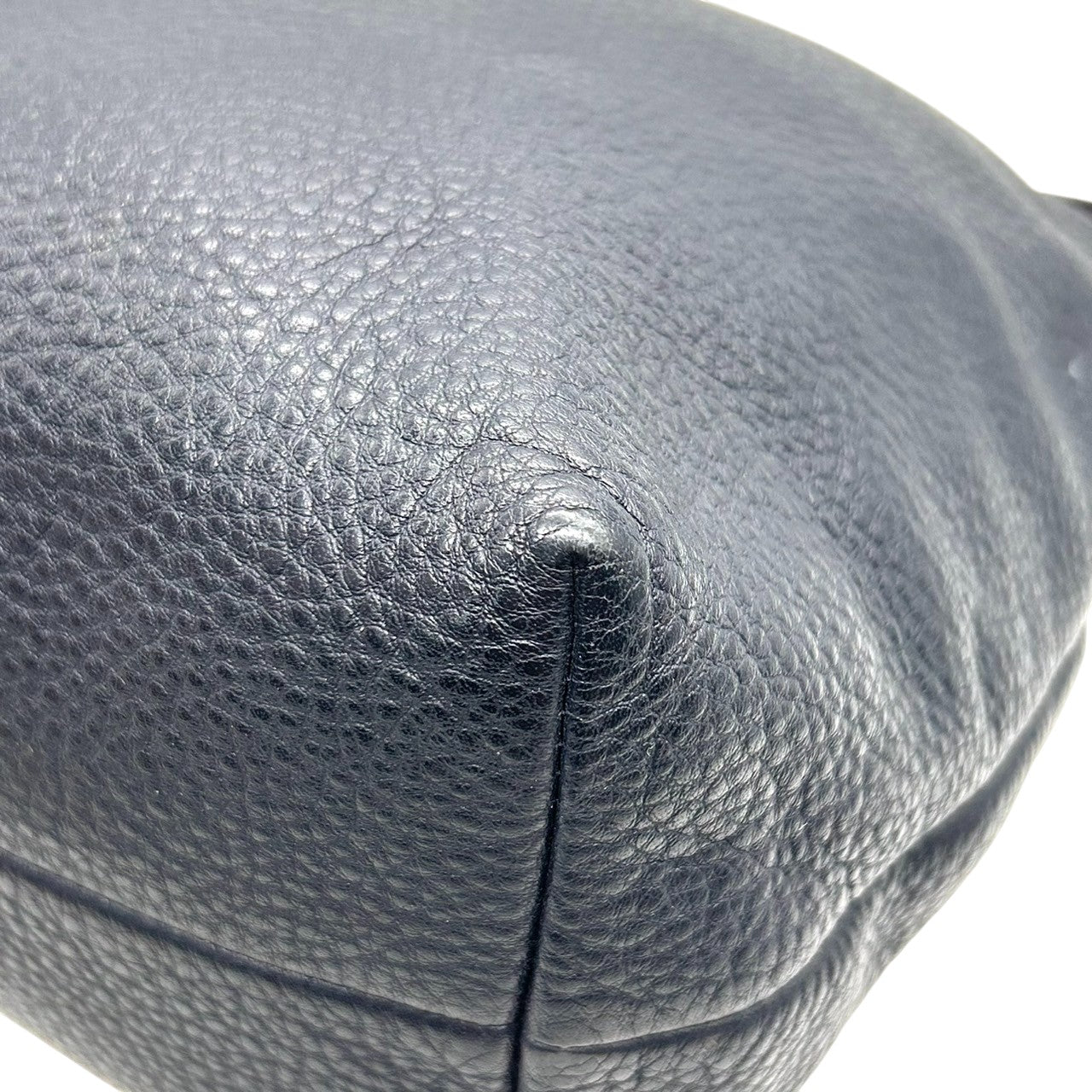 【美品】コーチ COACH 2WAY ショルダーバッグ ハンドバッグ F36628 ペブルドレザー シボ革 本革 ネイビー 紺 レディース エレガント シンプル 通勤 通学 肩掛け 斜め掛け可 クリーニング済み s45