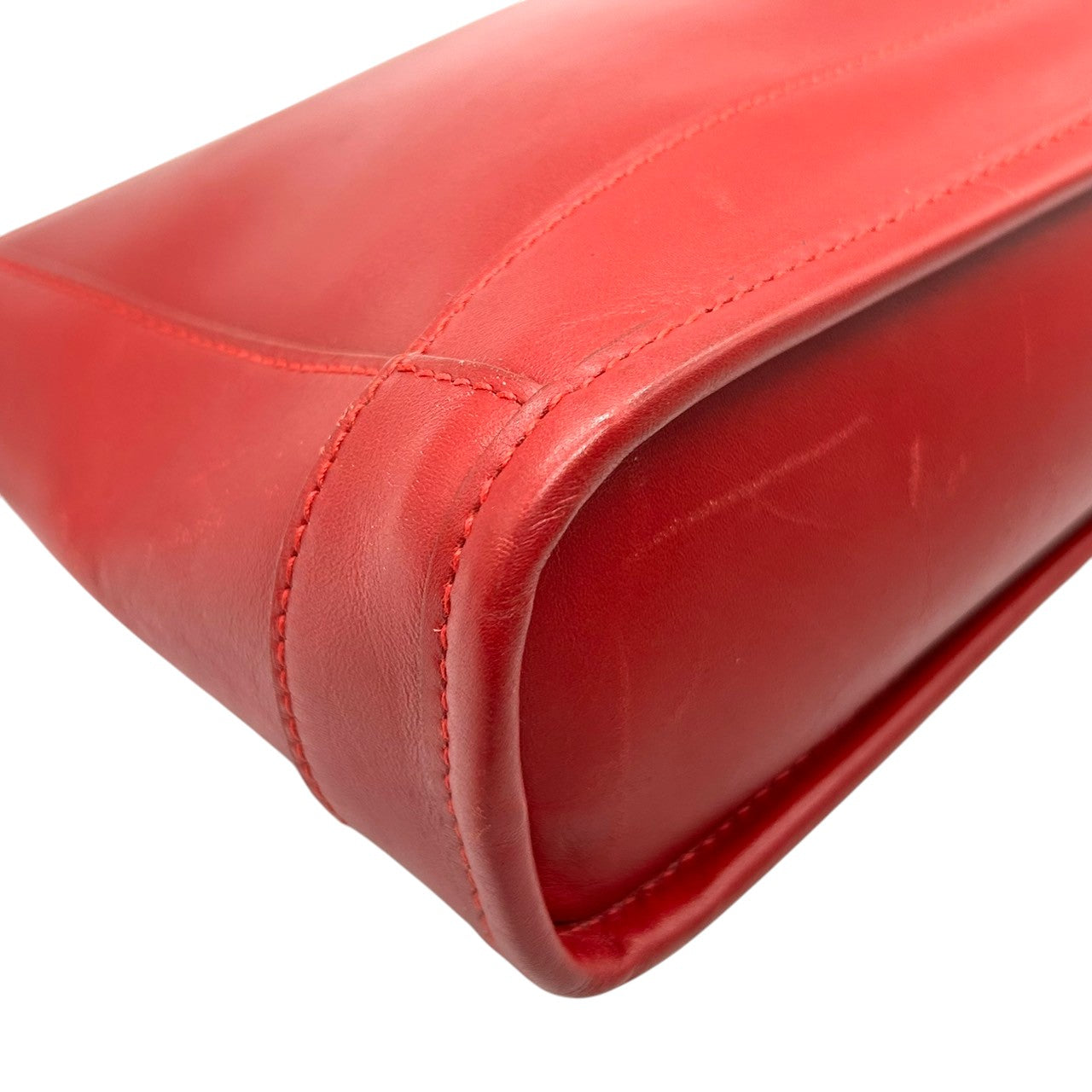 コーチ COACH ハンドバッグ ミニバッグ アクセサリーポーチ 6151 ヴィンテージ オールドコーチ レザー 本革 レッド 赤 レディース 希少 イタリア製 ワンショルダー 肩掛け コンパクト クラシック エレガント 自立可 クリーニング済み s50