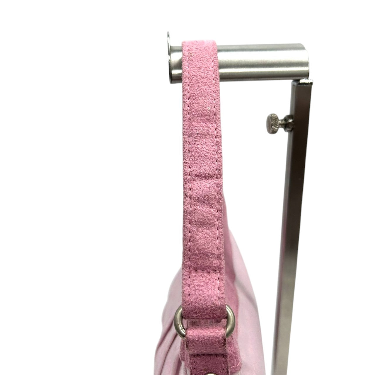 サルヴァトーレフェラガモ ハンドバッグ ミニバッグ アクセサリーポーチ ガンチーニ柄 ジャガード キャンバス スエード ピンク レディース フェミニン かわいい コンパクト 肩掛け ワンショルダー PARFUMS ノベルティ クリーニング済み s39