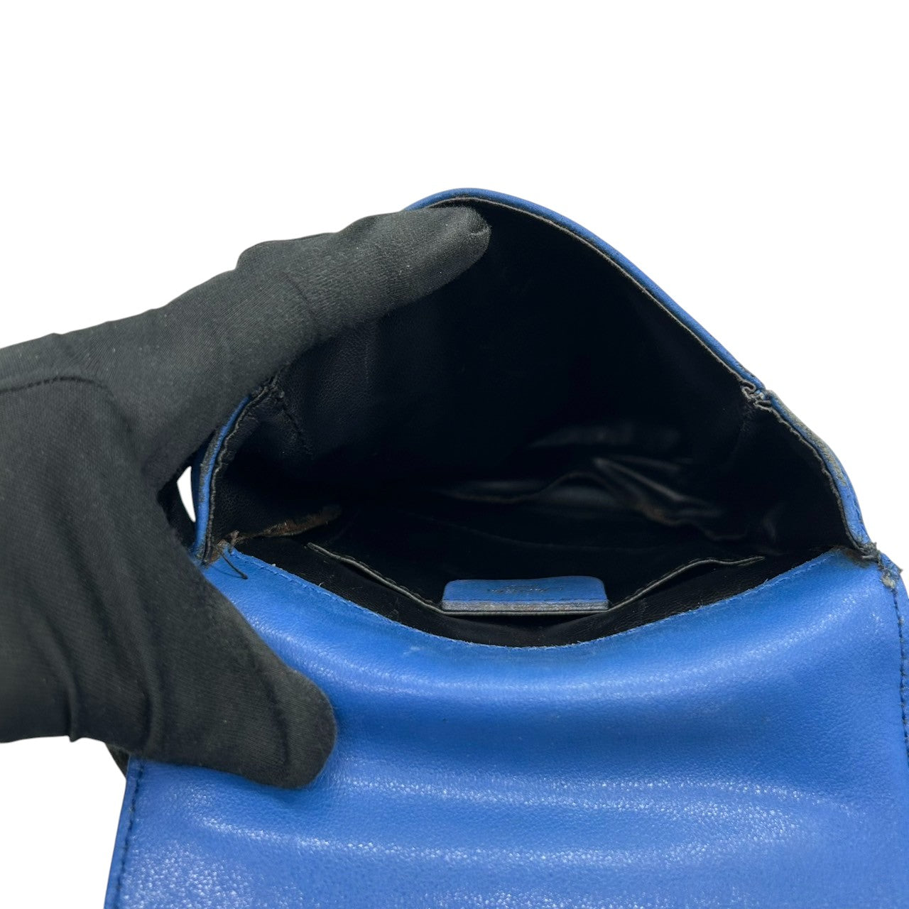 ランセル LANCEL ショルダーバッグ ポシェット ミニバッグ ヴィンテージ ビンテージ レザー 本革 ブルー 青 ゴールド金具 ロゴチャーム フラップ レディース クラシック レトロ 斜め掛け可 肩掛け おしゃれ 可愛い クリーニング済み s39