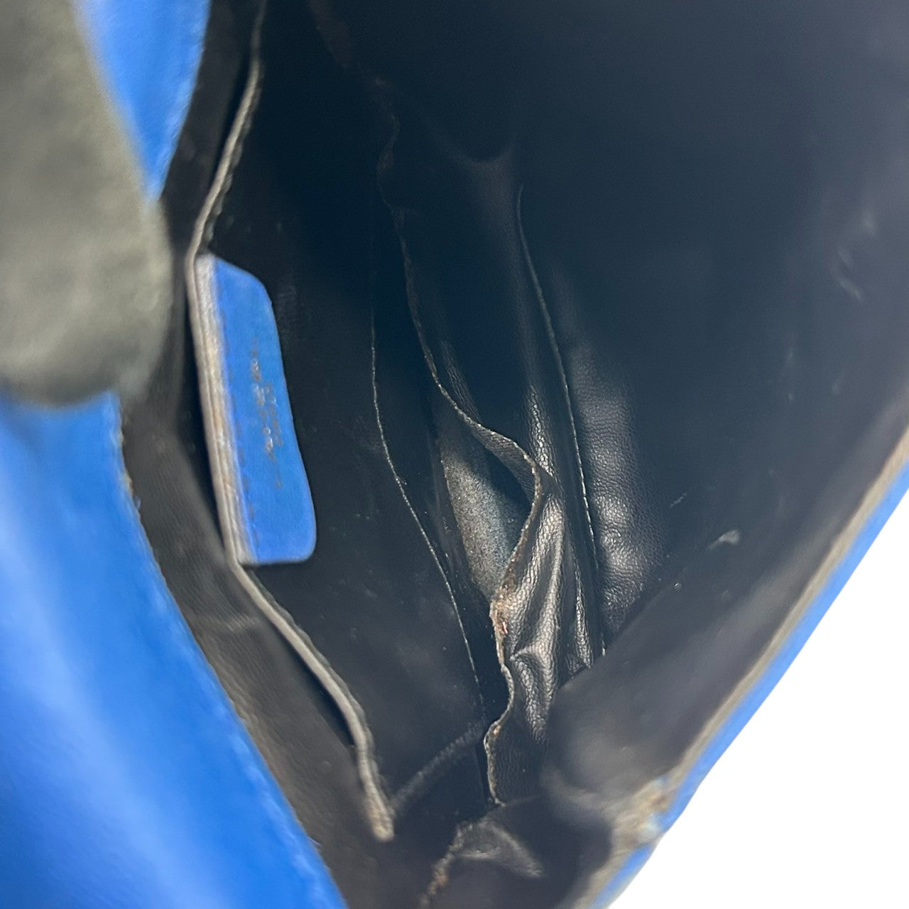 ランセル LANCEL ショルダーバッグ ポシェット ミニバッグ ヴィンテージ ビンテージ レザー 本革 ブルー 青 ゴールド金具 ロゴチャーム フラップ レディース クラシック レトロ 斜め掛け可 肩掛け おしゃれ 可愛い クリーニング済み s39