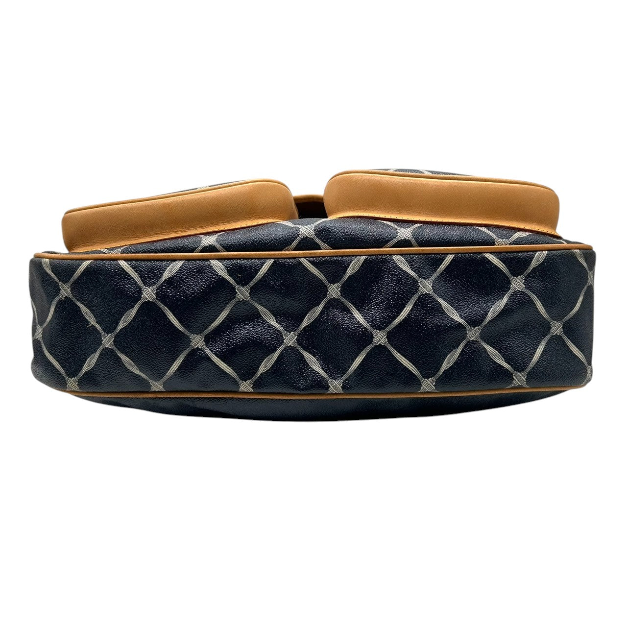 ハンティングワールド HUNTING WORLD ショルダーバッグ バチュークロス サファリ PVC レザー ネイビー キャメル 格子柄 フラップ ヴィンテージ イタリア製 バチューサー メッセンジャーバッグ 人気モデル X2