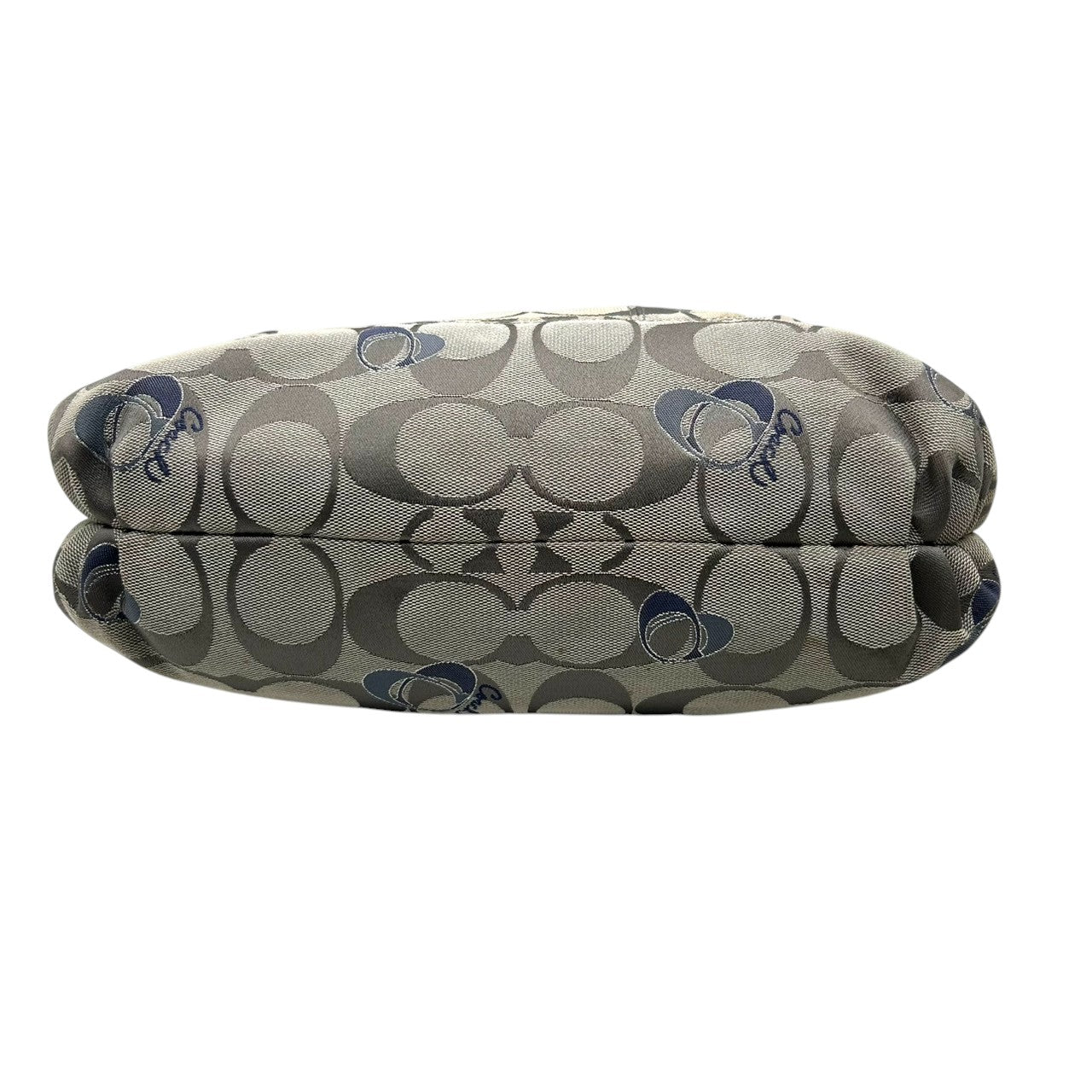 コーチ COACH 2WAY ハンドバッグ ショルダーバッグ ポピー シグネチャー スポットライト 18704 キャンバス パテントレザー グレー ネイビー レディース エレガント フェミニン 定番人気モデル 肩掛け 斜め掛け可 クリーニング済み s29