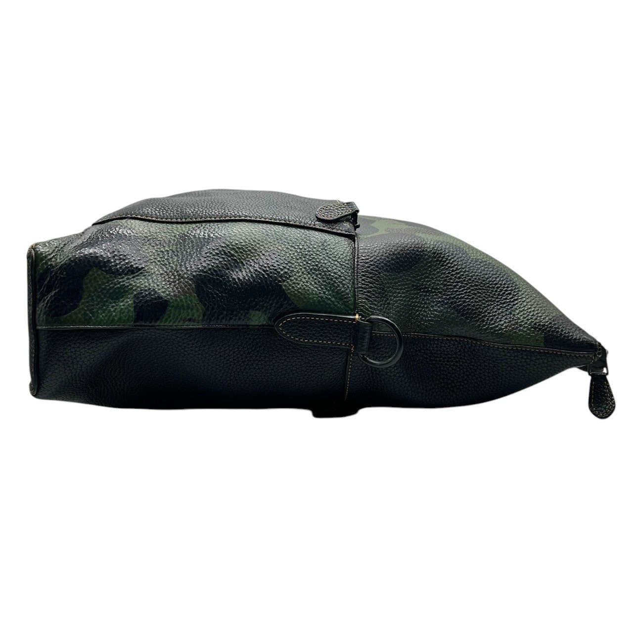 コーチ COACH チャールズ フォルドオーバー トートバッグ F59904 メンズ 2WAY ショルダーバッグ ビジネスバッグ 迷彩 カモフラージュ レザー 本革 ブラック グリーン 大容量 PC収納可 斜め掛け可 自立可 通勤 通学 クリーニング済み T8