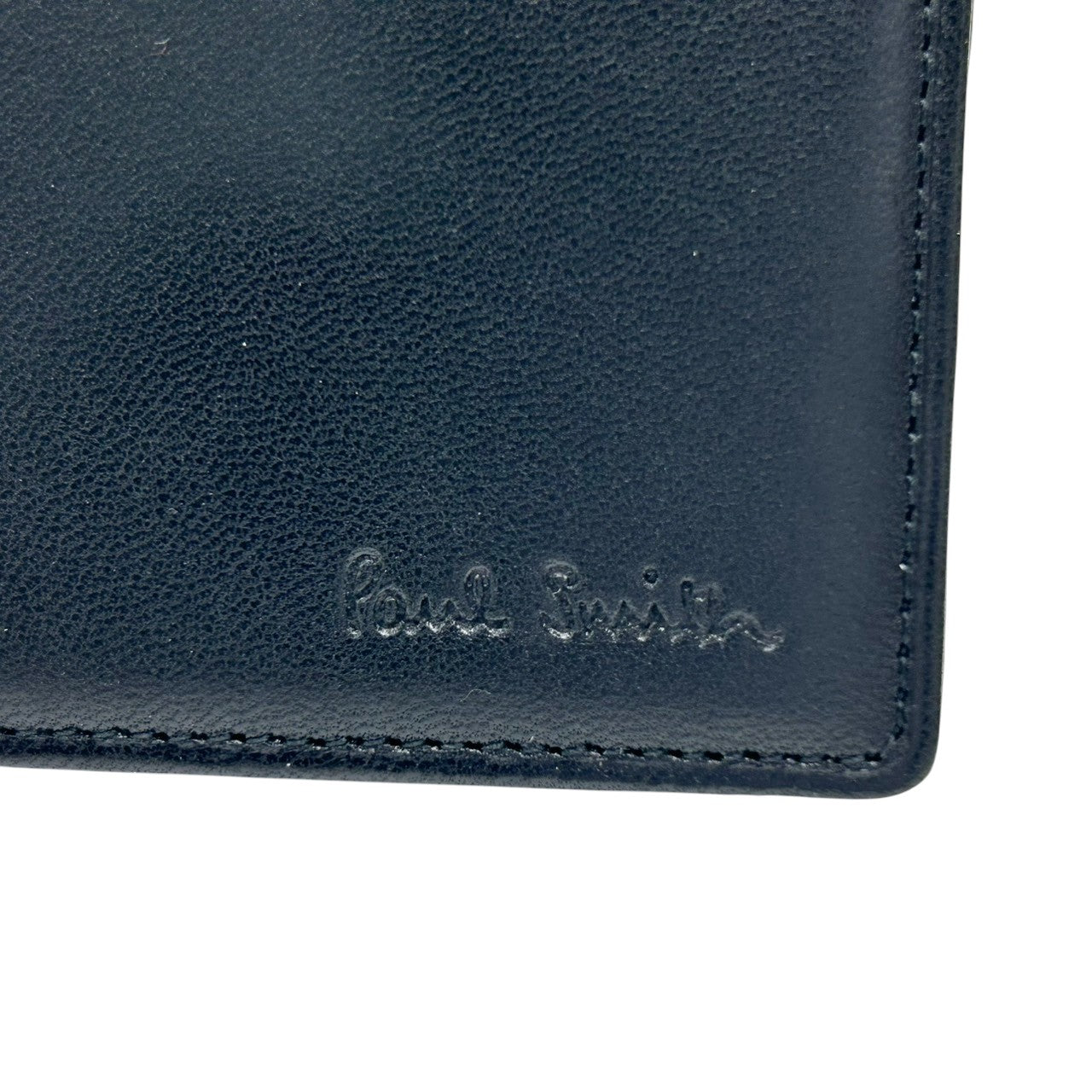 【極美品】ポールスミス Paul Smith コインケース 小銭入れ 財布 コンパクトウォレット レザー 本革 ブラック 黒 内側ピンク バイカラー ミニマルデザイン メンズ レディース ユニセックス ロゴ型押し 箱付き クリーニング済み w5