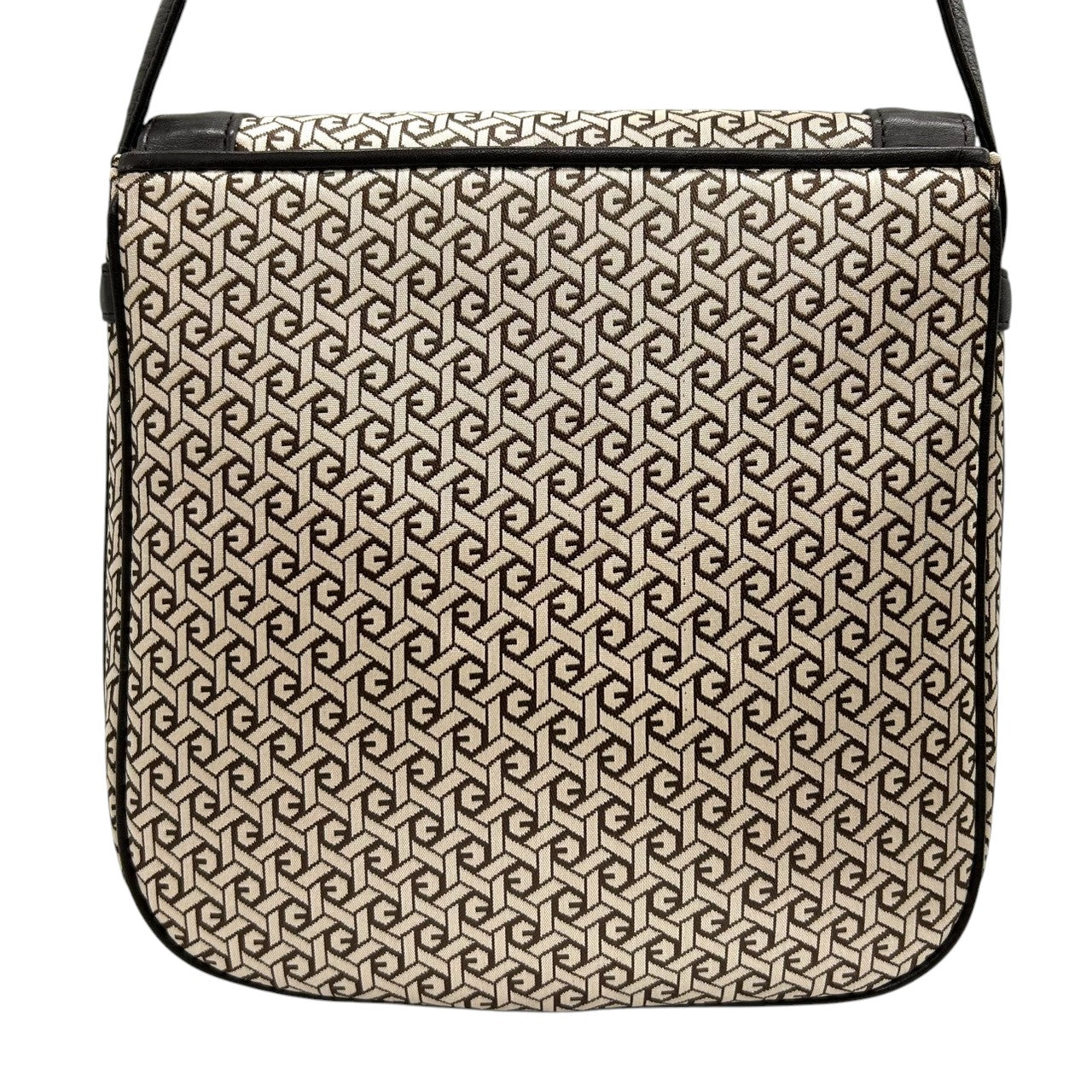 【美品】 ジバンシー ジバンシィ GIVENCHY SACS ヴィンテージ ショルダーバッグ 4Gロゴ 総柄 幾何学模様 キャンバス レザー ブラウン 斜め掛け可 レディース クラシック vintage ポシェット 鏡付き クリーニング済み U9