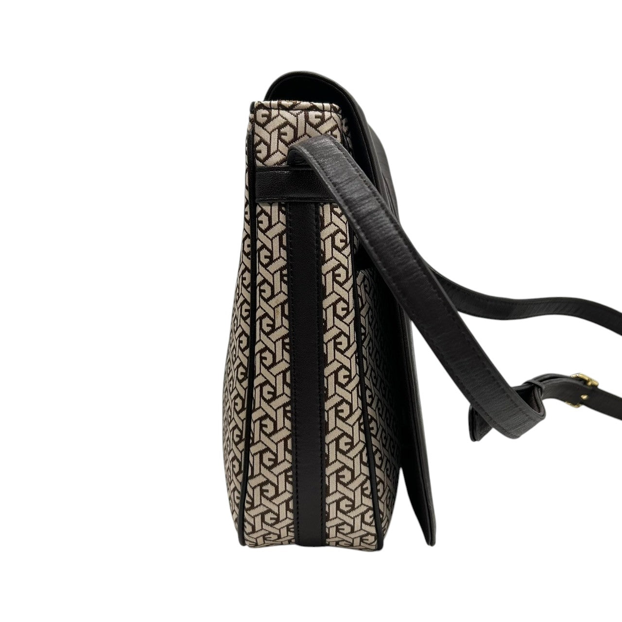 【美品】 ジバンシー ジバンシィ GIVENCHY SACS ヴィンテージ ショルダーバッグ 4Gロゴ 総柄 幾何学模様 キャンバス レザー ブラウン 斜め掛け可 レディース クラシック vintage ポシェット 鏡付き クリーニング済み U9