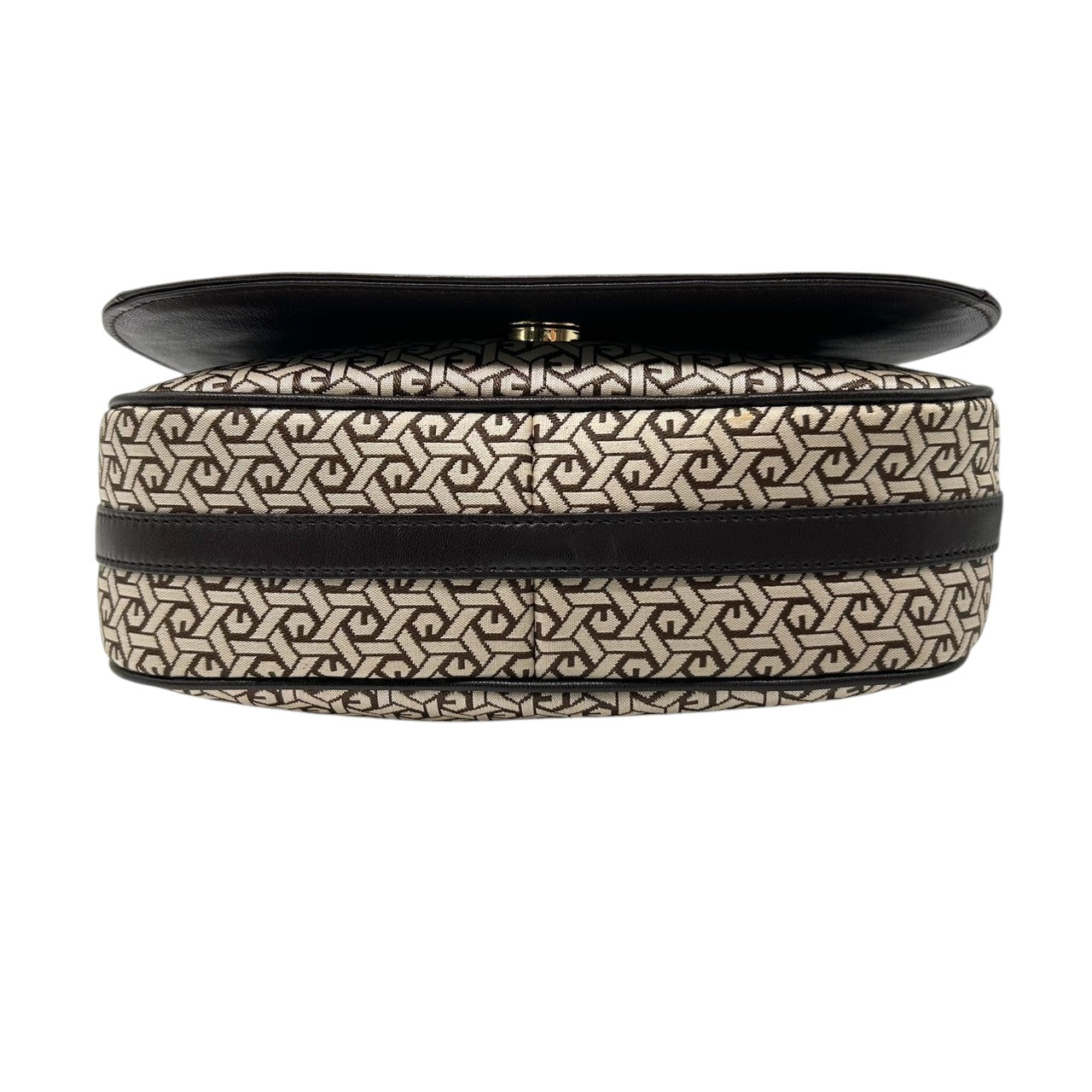 【美品】 ジバンシー ジバンシィ GIVENCHY SACS ヴィンテージ ショルダーバッグ 4Gロゴ 総柄 幾何学模様 キャンバス レザー ブラウン 斜め掛け可 レディース クラシック vintage ポシェット 鏡付き クリーニング済み U9