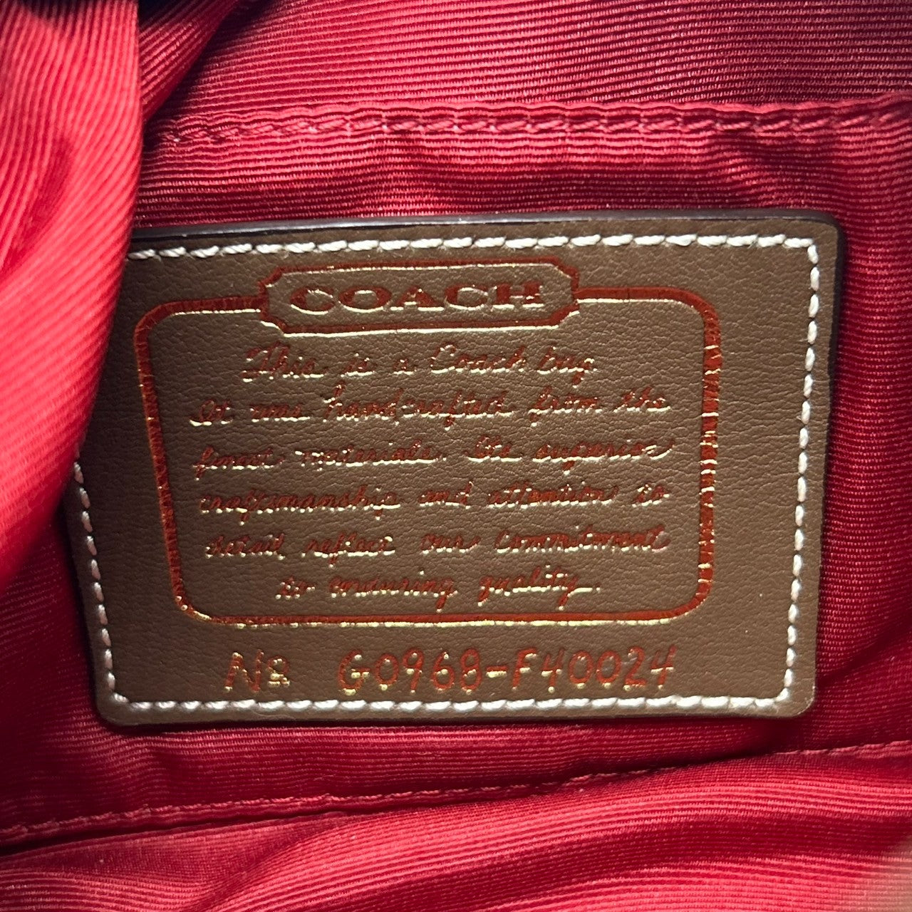 【極美品】コーチ COACH ハンドバッグ F14024 シグネチャー アクセサリーポーチ ミニバッグ レディース キャンバス レザー ベージュ ブラウン レッド ゴールド金具 Y2K 00s vintage クラシック s90