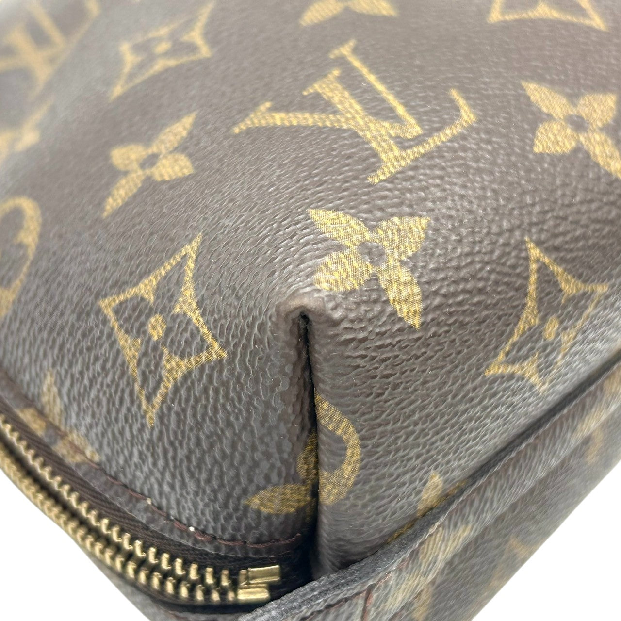 ルイヴィトン LOUIS VUITTON ポシェット コスメティック M47515 モノグラム 化粧ポーチ 半月型 アクセサリーポーチ 小物入れ レディース ブラウン PVC レザー ヴィンテージ ビンテージ クラシック 定番 人気 クリーニング済み s57