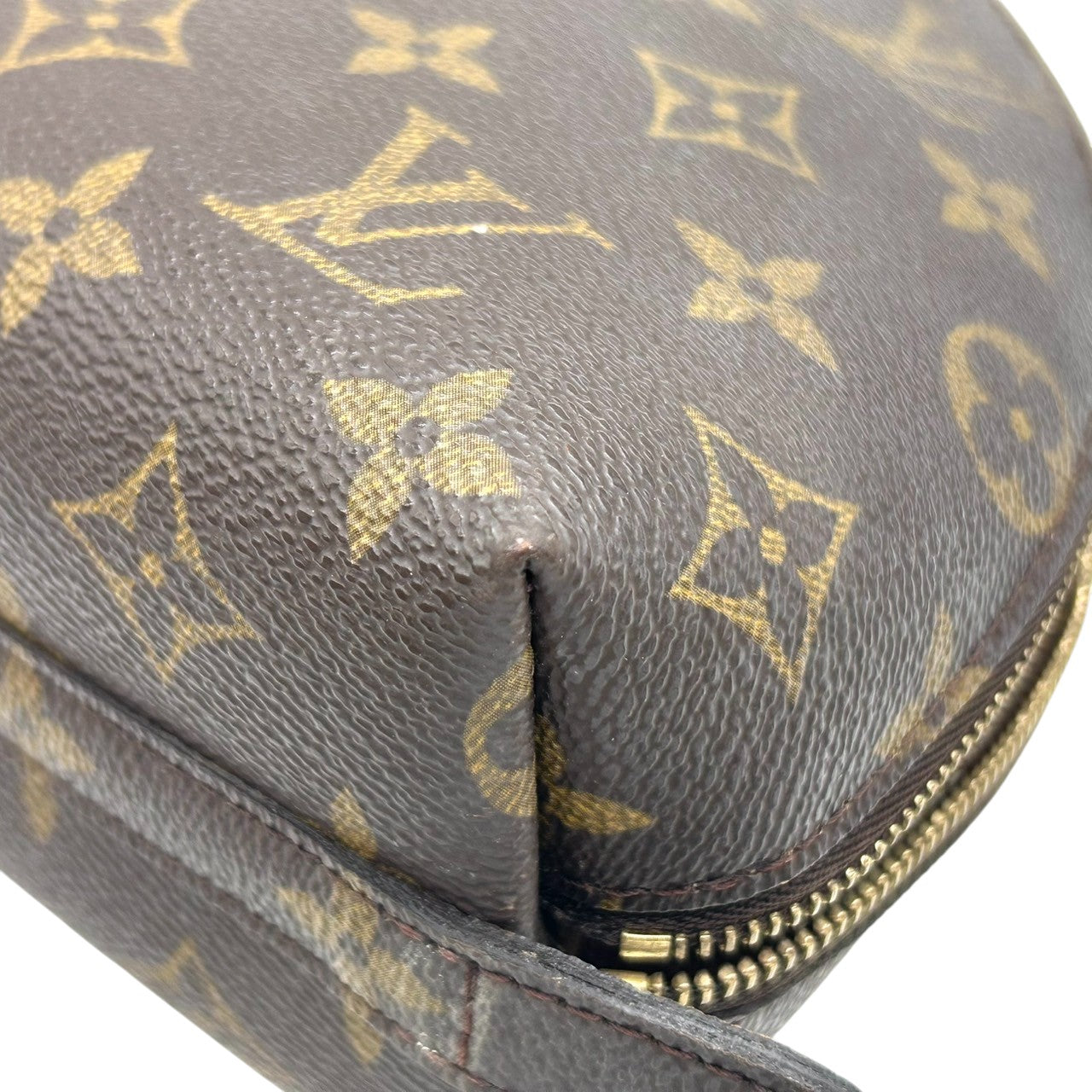 ルイヴィトン LOUIS VUITTON ポシェット コスメティック M47515 モノグラム 化粧ポーチ 半月型 アクセサリーポーチ 小物入れ レディース ブラウン PVC レザー ヴィンテージ ビンテージ クラシック 定番 人気 クリーニング済み s57