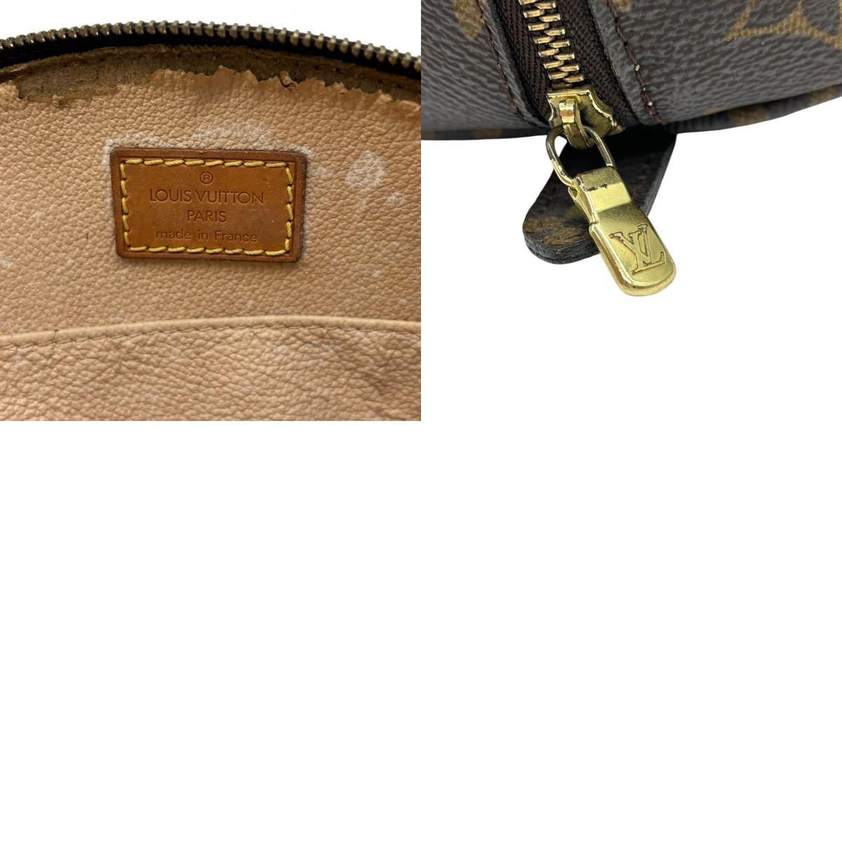 ルイヴィトン LOUIS VUITTON ポシェット コスメティック M47515 モノグラム 化粧ポーチ 半月型 アクセサリーポーチ 小物入れ レディース ブラウン PVC レザー ヴィンテージ ビンテージ クラシック 定番 人気 クリーニング済み s57