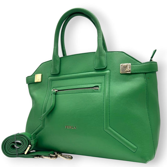 フルラ FURLA 2WAY アリーチェ ALICE ハンドバッグ トートバッグ ショルダーバッグ レディース レザー 本革 グリーン A4収納可 大容量 斜め掛け可 自立可 ビジネスバッグ s57