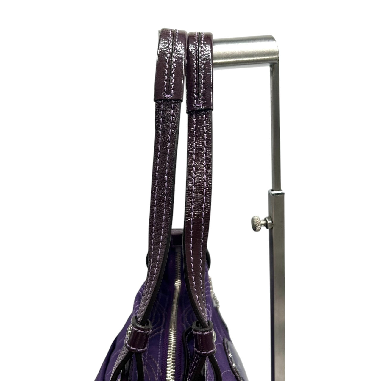 【美品】コーチ COACH ポピー 2WAY ハンドバッグ 14417 ショルダーバッグ レディース ナイロン パープル キルティング ステッチ ワンショルダー 斜め掛け可 エレガント 軽量 大容量 クリーニング済み s57