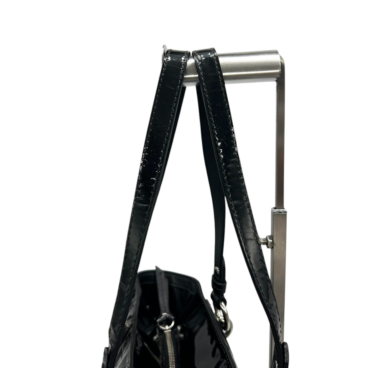 コーチ COACH トートバッグ F17728 ワンショルダー 肩掛け レディース パテントレザー エナメル オプアート シグネチャー エンボス ブラック 黒 A4収納可 大容量 通勤 通学 エレガント 自立可 クリーニング済み s2