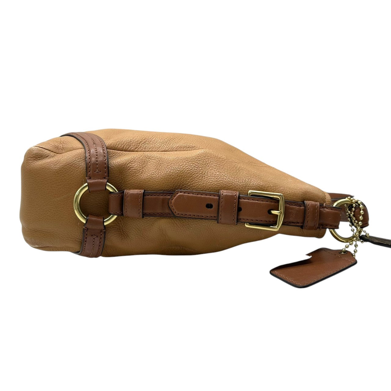 コーチ COACH マディソン レザー ショルダーバッグ 18901 本革 レディース ホースアンドキャリッジ 馬車ロゴ キャメル ブラウン 大容量 A4収納可 通勤 通学 エレガント クリーニング済み s2