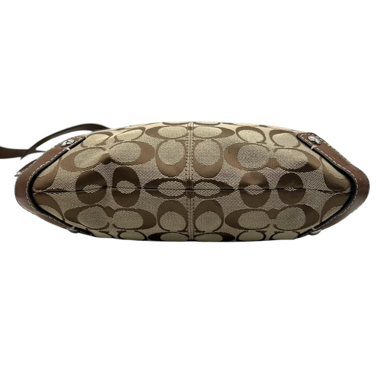 【美品】コーチ COACH シグネチャー ショルダーバッグ F14689 クロスボディバッグ 斜め掛け可 レディース キャンバス レザー ブラウン ベージュ 軽量 通勤 通学 クラシックデザイン エレガント クリーニング済み s64