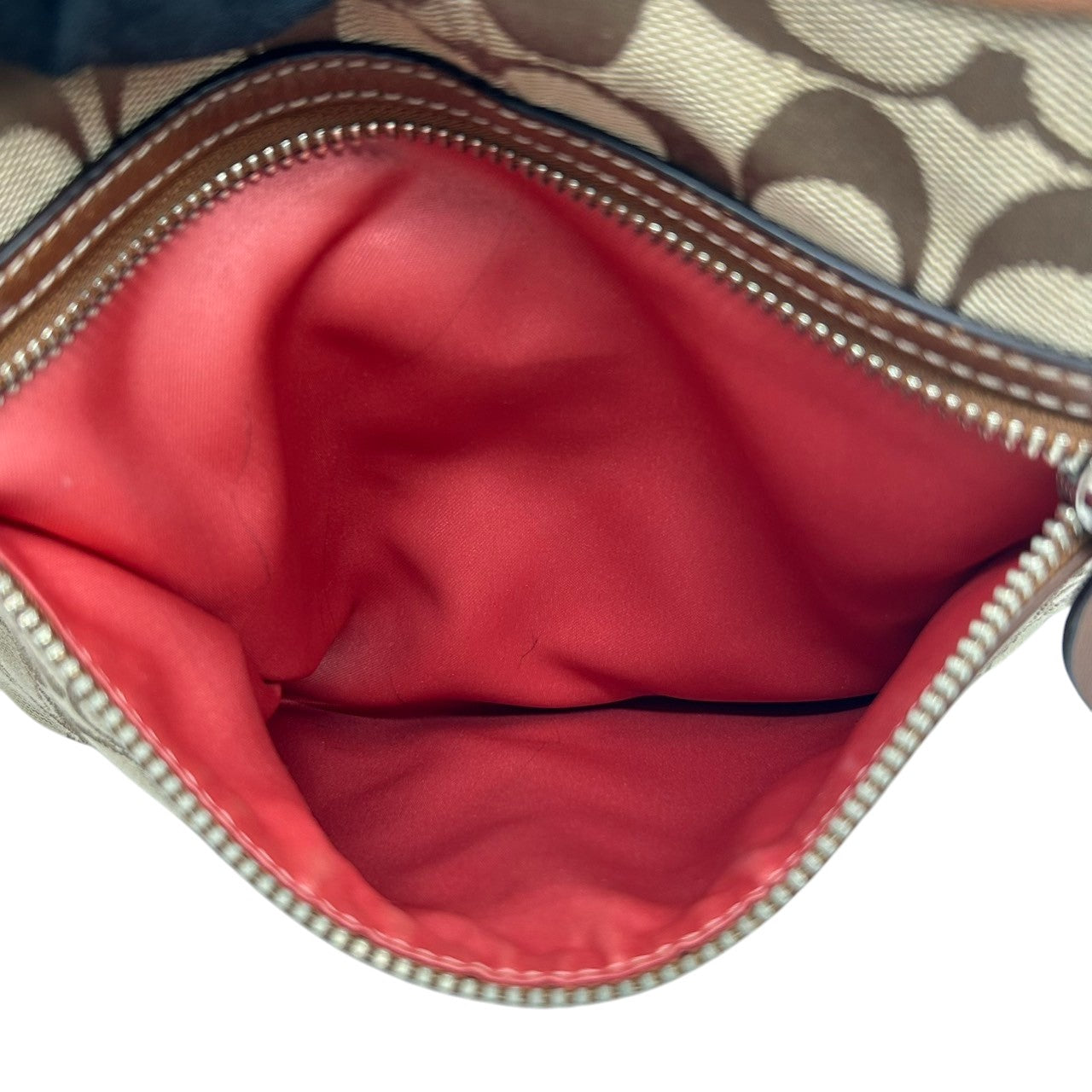 【美品】コーチ COACH シグネチャー ショルダーバッグ F14689 クロスボディバッグ 斜め掛け可 レディース キャンバス レザー ブラウン ベージュ 軽量 通勤 通学 クラシックデザイン エレガント クリーニング済み s64