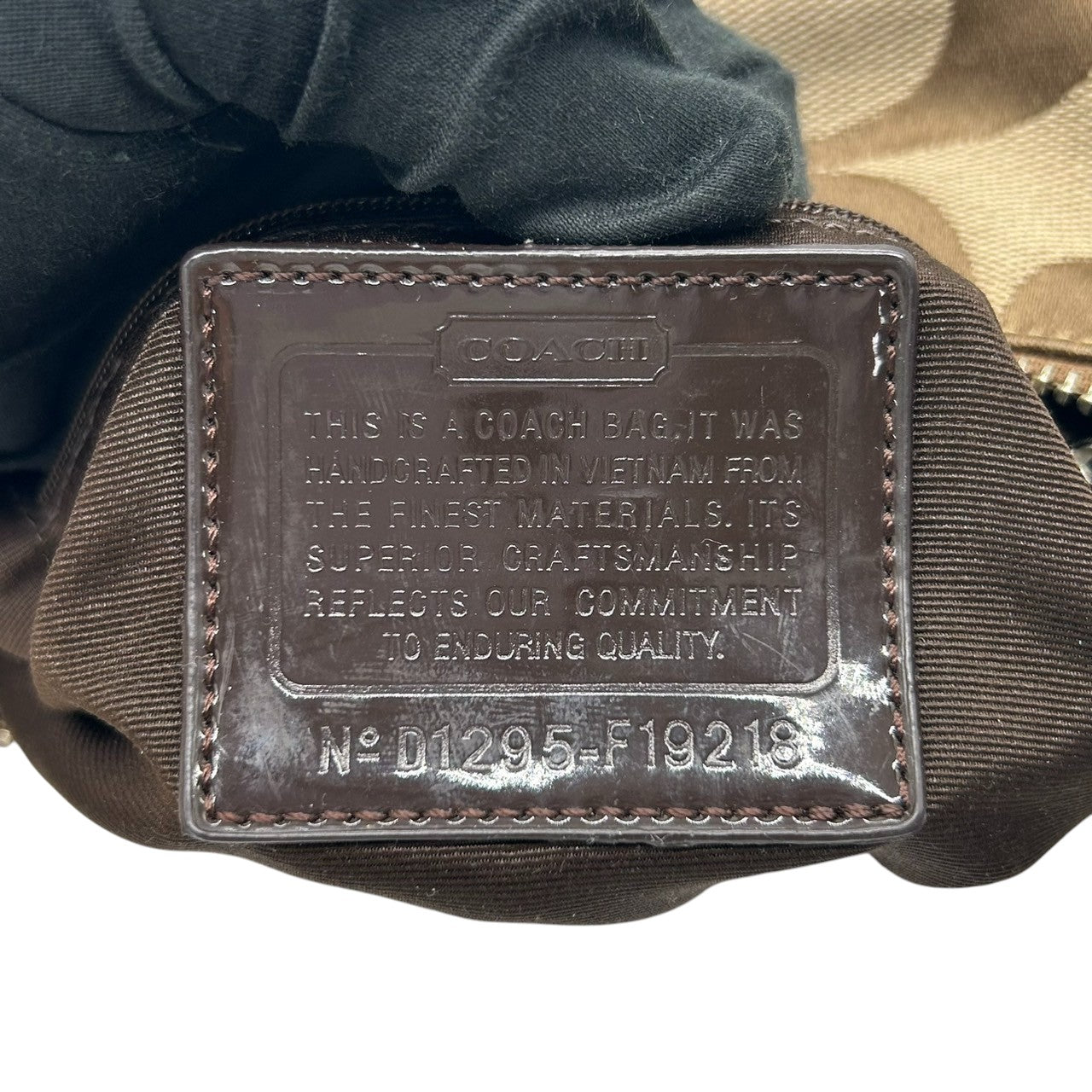 【極美品】コーチ COACH 2WAY ハンドバッグ F19218 ショルダーバッグ シグネチャー レディース キャンバス レザー ブラウン ベージュ ワンショルダー 斜め掛け可 クロスボディ ホーボーバッグ エレガント クリーニング済み s64