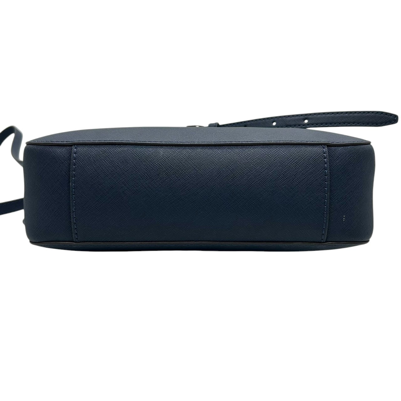 【MICHAEL KORS】マイケルコース ショルダーバッグ ワンショルダー 斜め掛け可 クロスボディ PVC レザー サフィアーノ ブルー ネイビー系 シルバー金具 ロゴチャーム付き レディース エレガント カジュアル 人気モデル クリーニング済み E8