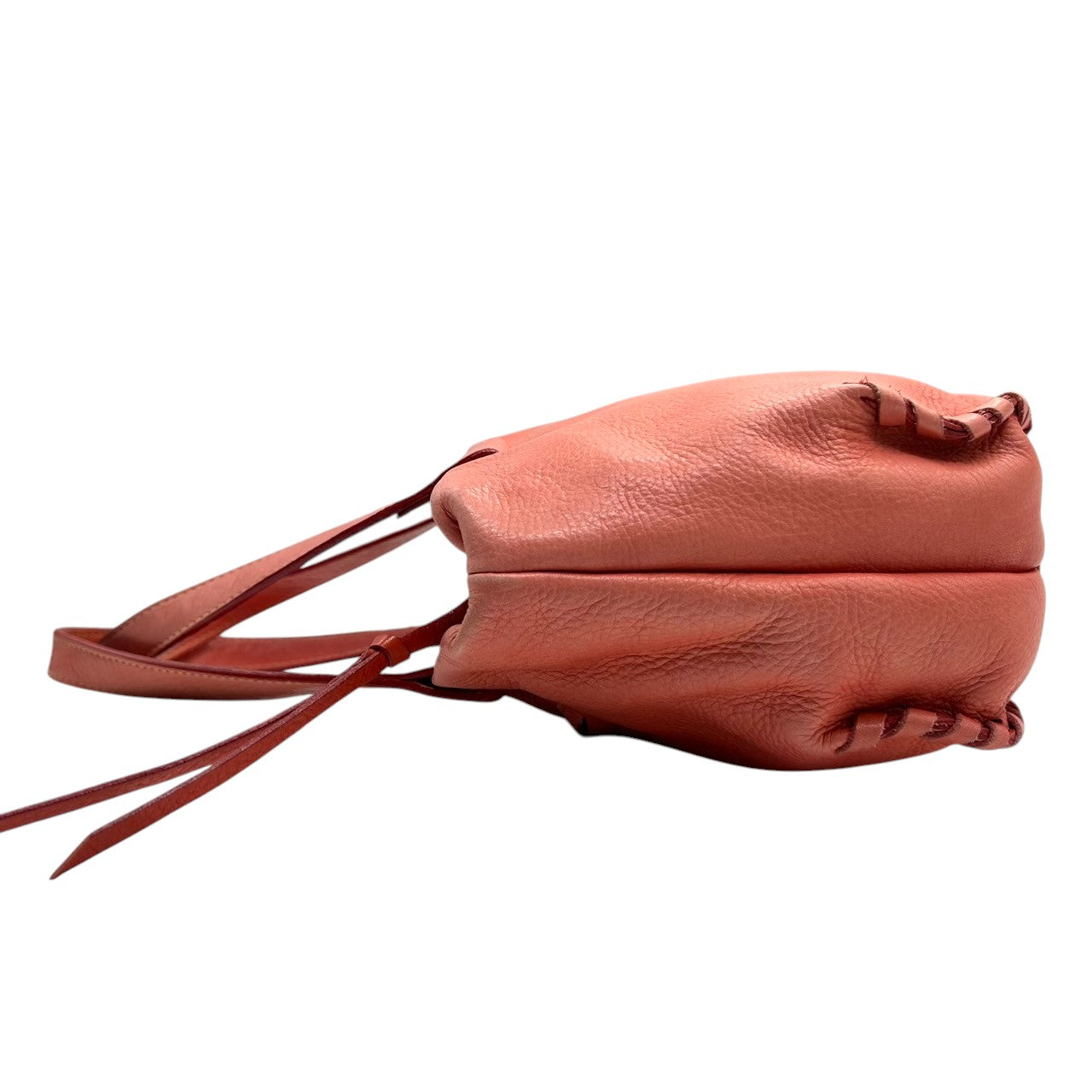 【美品】キタムラ Kitamura ハンドバッグ トートバッグ ワンショルダー Kロゴ 本革 レザー シボ革 ピンク コーラル系 ゴールド金具 レディース フェミニン エレガント 上品 お出かけ デイリーユース 人気モデル クリーニング済み s25