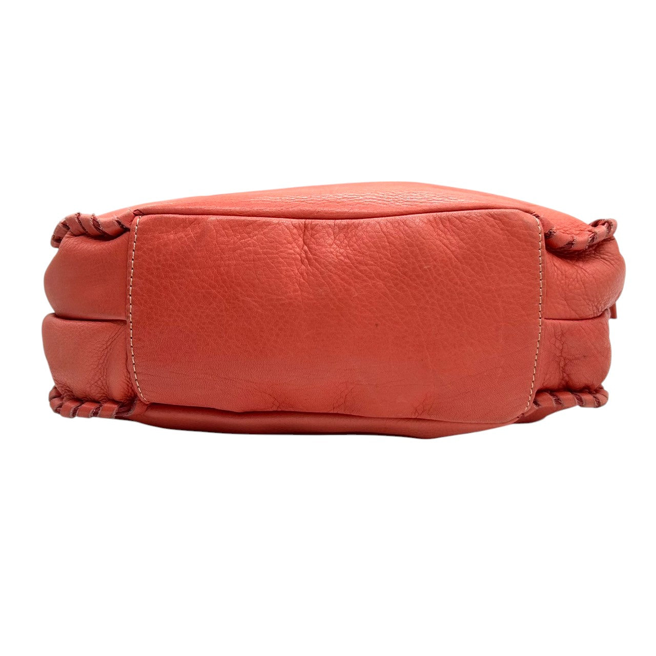 【美品】キタムラ Kitamura ハンドバッグ トートバッグ ワンショルダー Kロゴ 本革 レザー シボ革 ピンク コーラル系 ゴールド金具 レディース フェミニン エレガント 上品 お出かけ デイリーユース 人気モデル クリーニング済み s25