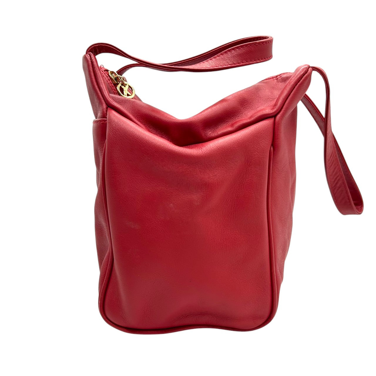 【美品】By Paloma Picasso パロマピカソ ハンドバッグ ワンショルダー ミニバッグ Xロゴ キスロゴ 本革 レザー レッド 赤 ゴールド金具 イタリア製 レディース エレガント アイコニック ヴィンテージ クリーニング済み s67