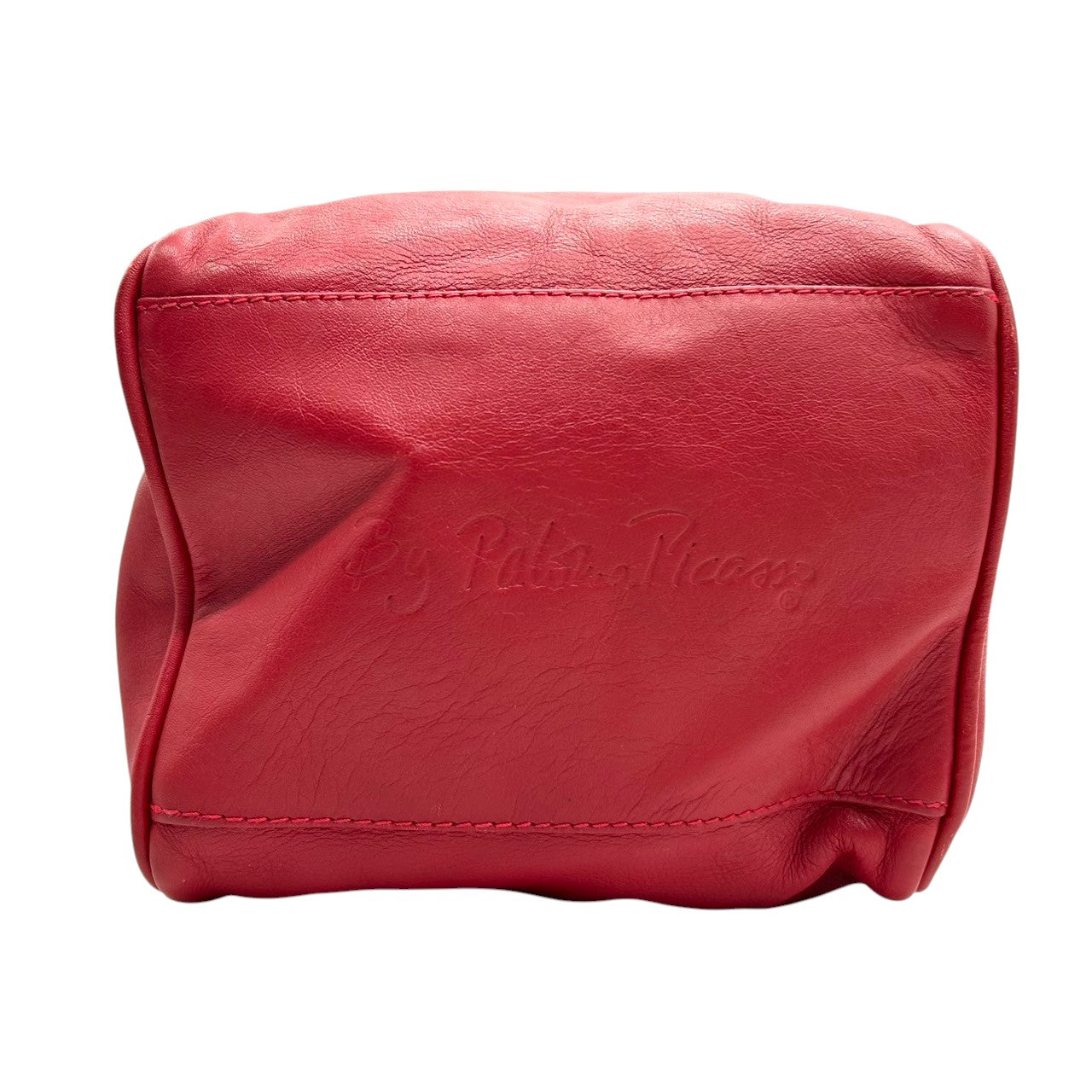 【美品】By Paloma Picasso パロマピカソ ハンドバッグ ワンショルダー ミニバッグ Xロゴ キスロゴ 本革 レザー レッド 赤 ゴールド金具 イタリア製 レディース エレガント アイコニック ヴィンテージ クリーニング済み s67