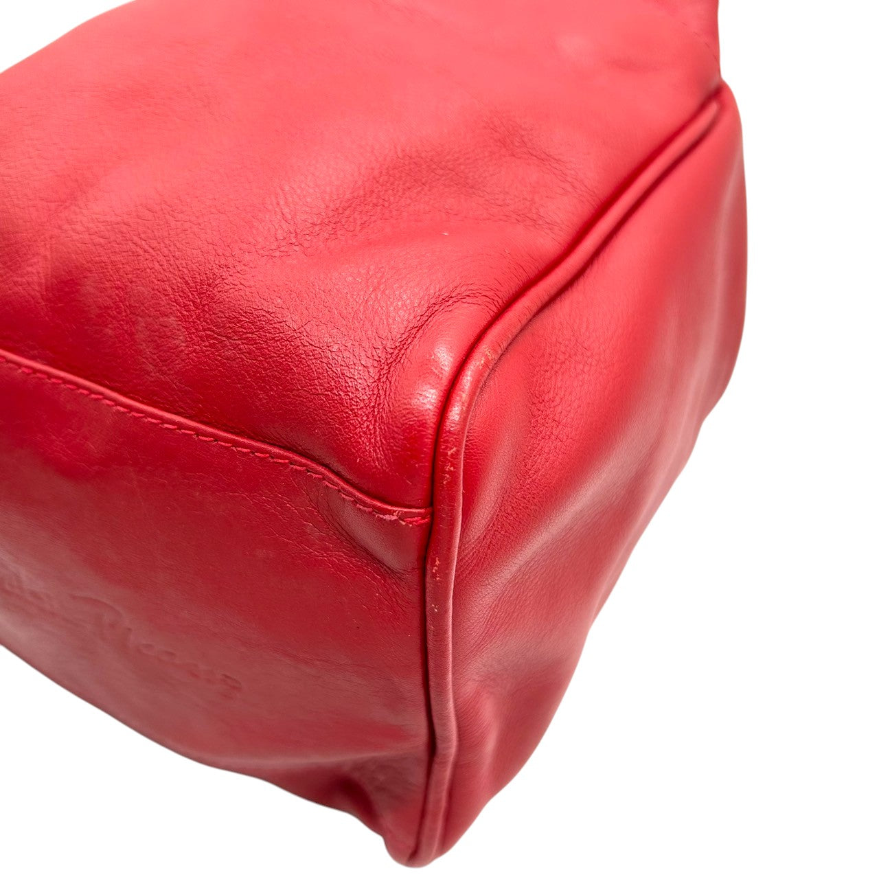 【美品】By Paloma Picasso パロマピカソ ハンドバッグ ワンショルダー ミニバッグ Xロゴ キスロゴ 本革 レザー レッド 赤 ゴールド金具 イタリア製 レディース エレガント アイコニック ヴィンテージ クリーニング済み s67