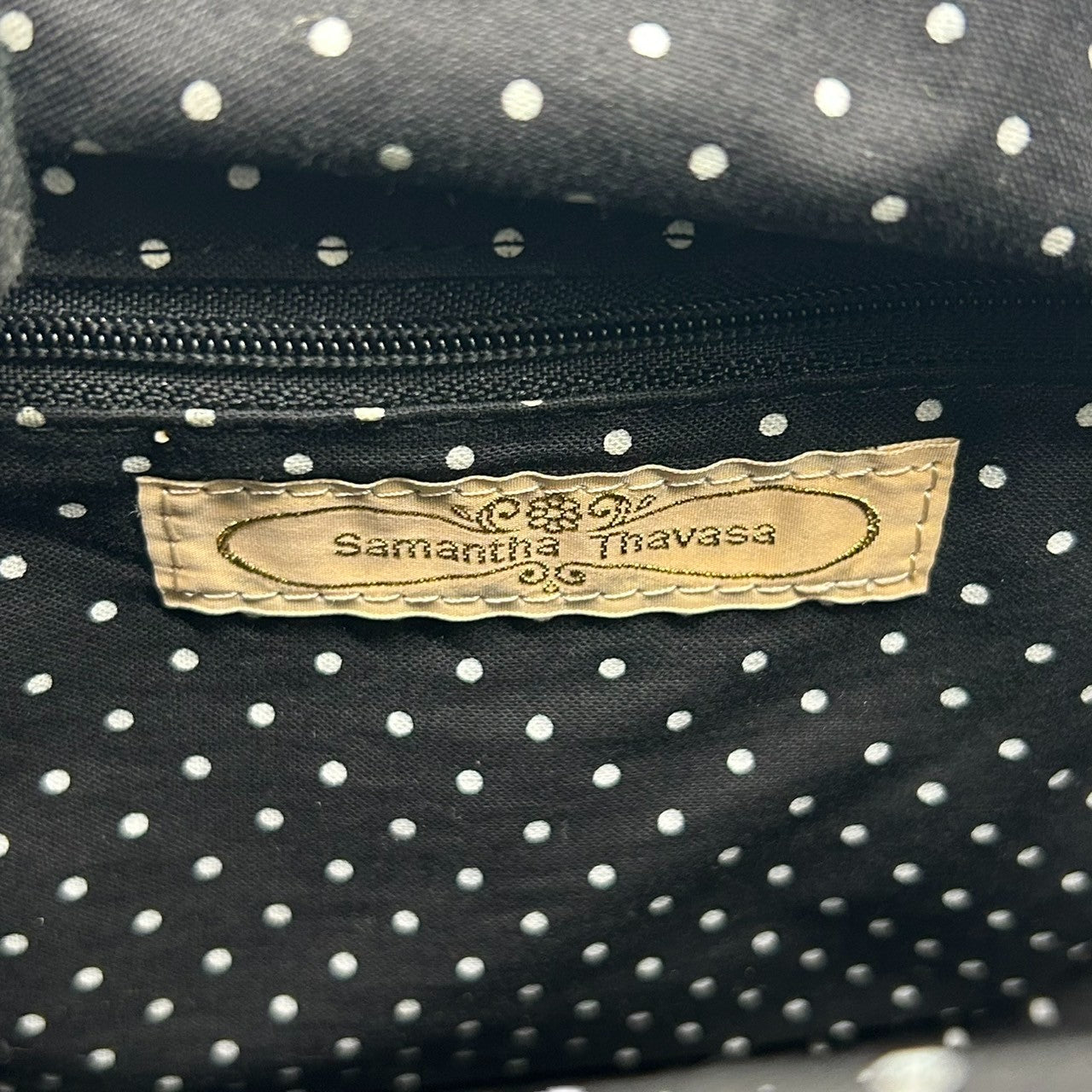 【Samantha Thavasa】サマンサタバサ かごバッグ ハンドバッグ バスケット ストロー ラタン レザー切替 ブラック ブラウン ゴールド金具 巾着タイプ ドット柄ライナー レディース 夏 サマーバッグ カジュアル 可愛い クリーニング済み J