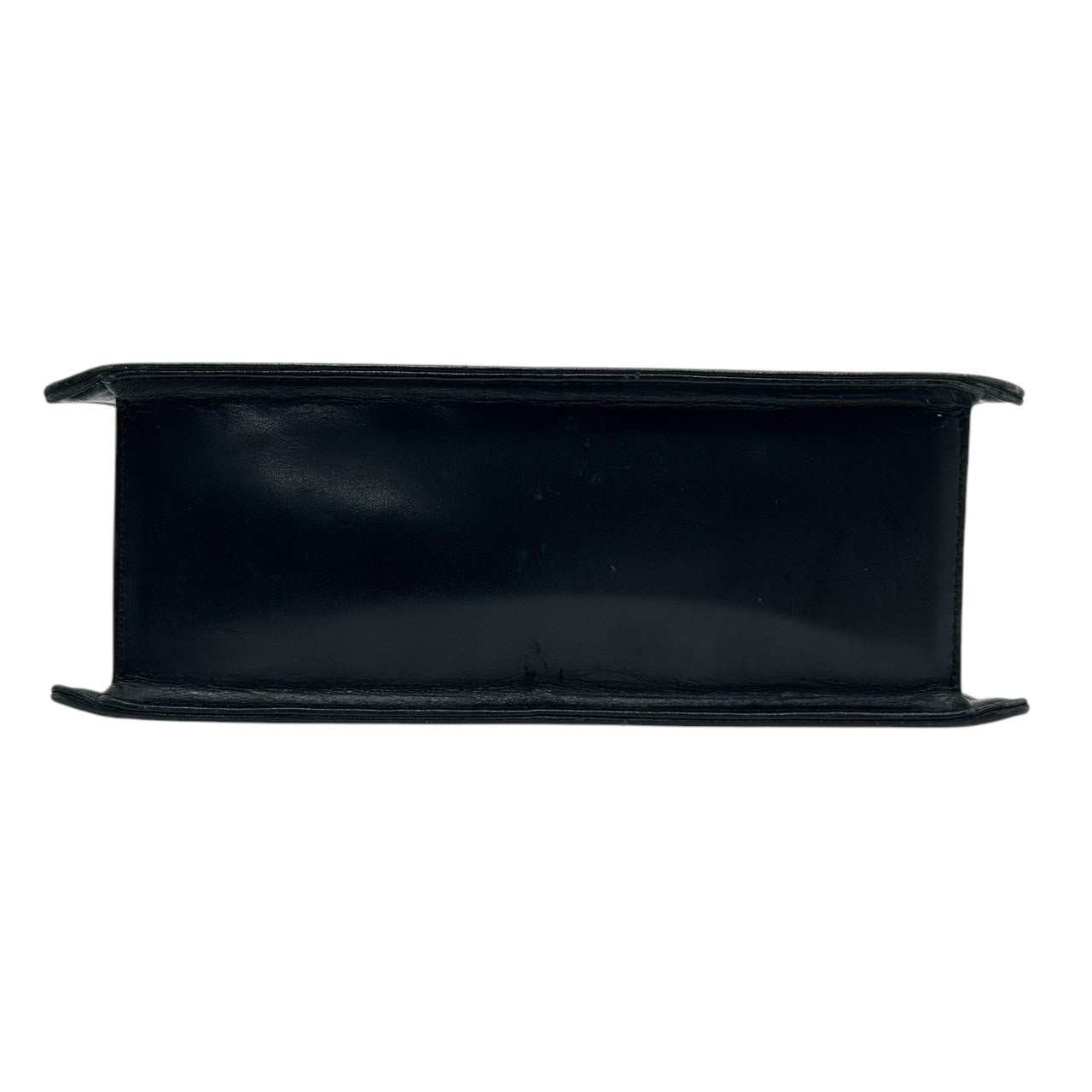 【CHARLES JOURDAN】シャルルジョルダン ハンドバッグ トップハンドル 自立可 本革 レザー ブラック 黒 リボンモチーフ フラップ フォーマルバッグ パーティー ヴィンテージ クラシック エレガント レディース クリーニング済み s61