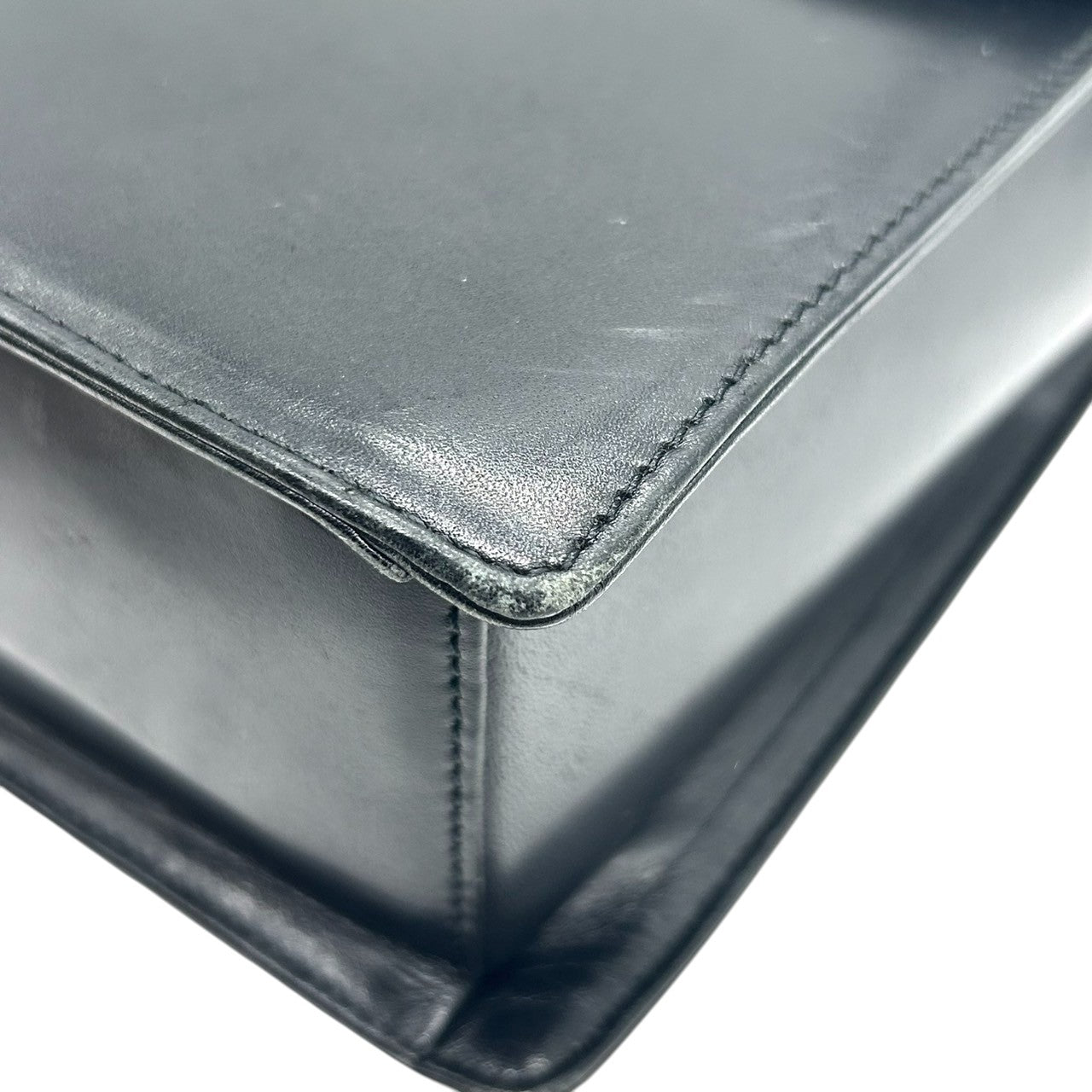 【CHARLES JOURDAN】シャルルジョルダン ハンドバッグ トップハンドル 自立可 本革 レザー ブラック 黒 リボンモチーフ フラップ フォーマルバッグ パーティー ヴィンテージ クラシック エレガント レディース クリーニング済み s61