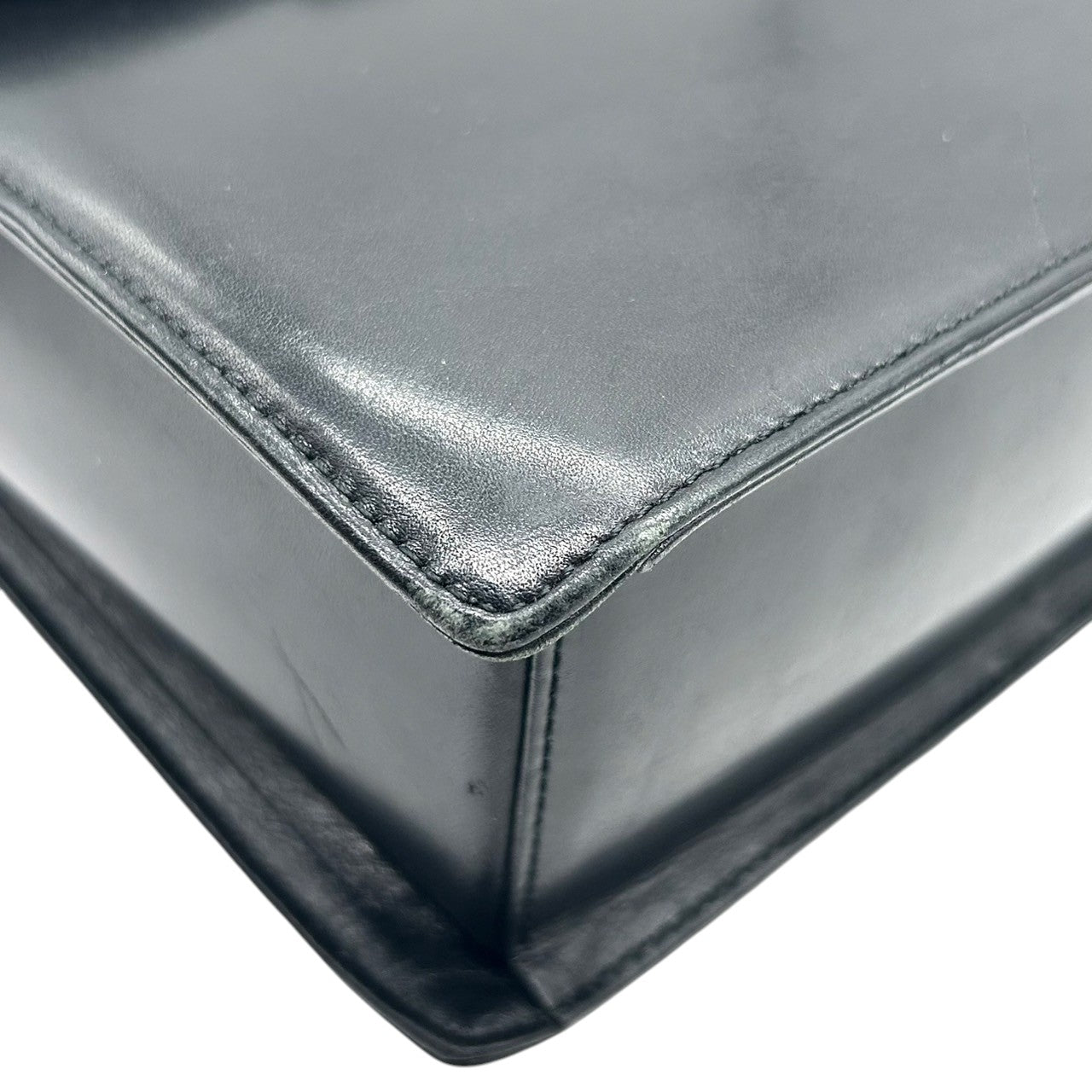 【CHARLES JOURDAN】シャルルジョルダン ハンドバッグ トップハンドル 自立可 本革 レザー ブラック 黒 リボンモチーフ フラップ フォーマルバッグ パーティー ヴィンテージ クラシック エレガント レディース クリーニング済み s61