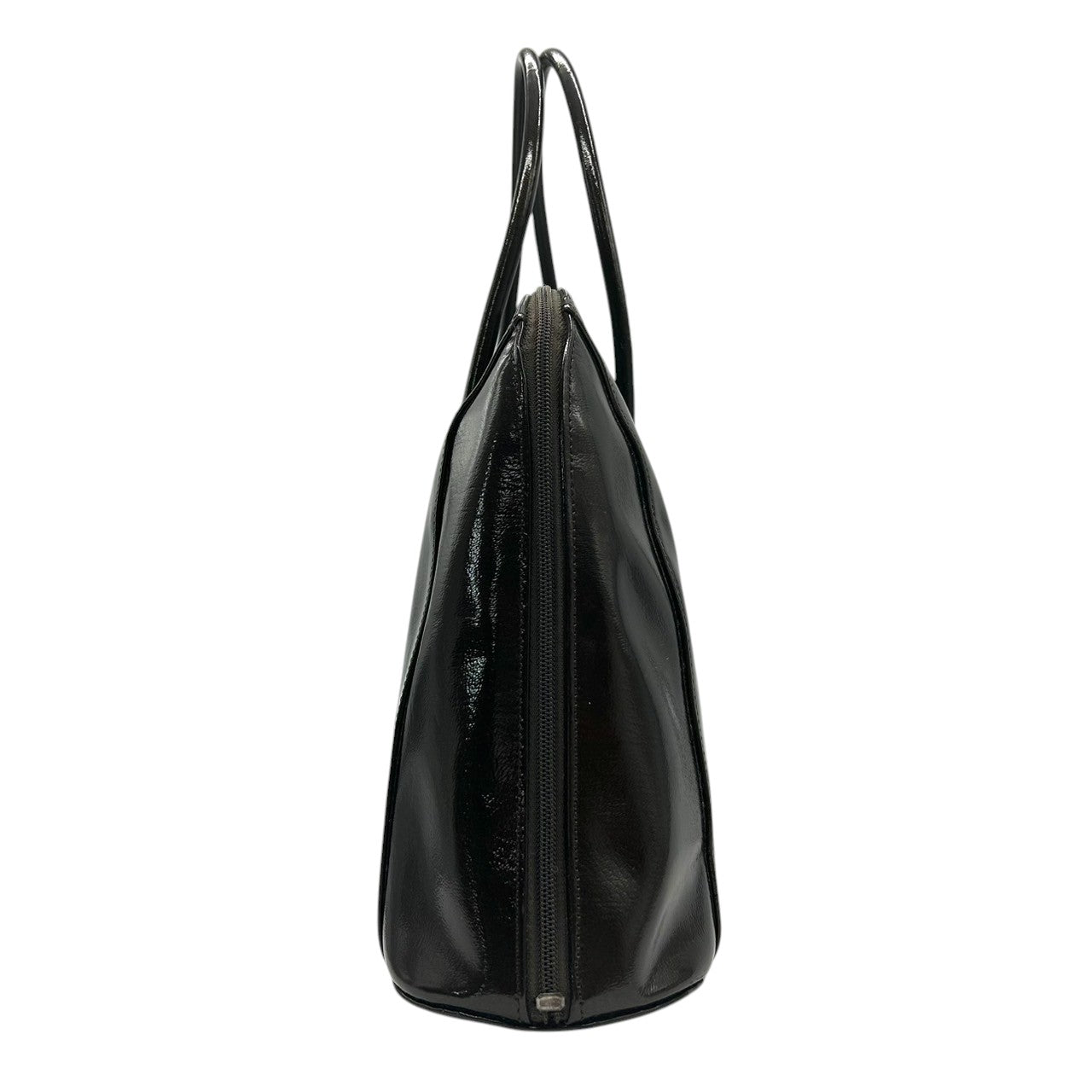 【美品】LONGCHAMP ロンシャン ロゾ ハンドバッグ トートバッグ 自立可 バンブー トグル パテントレザー エナメル ダークブラウン フランス製 レディース ビジネス 通勤 エレガント 人気モデル クリーニング済み E2