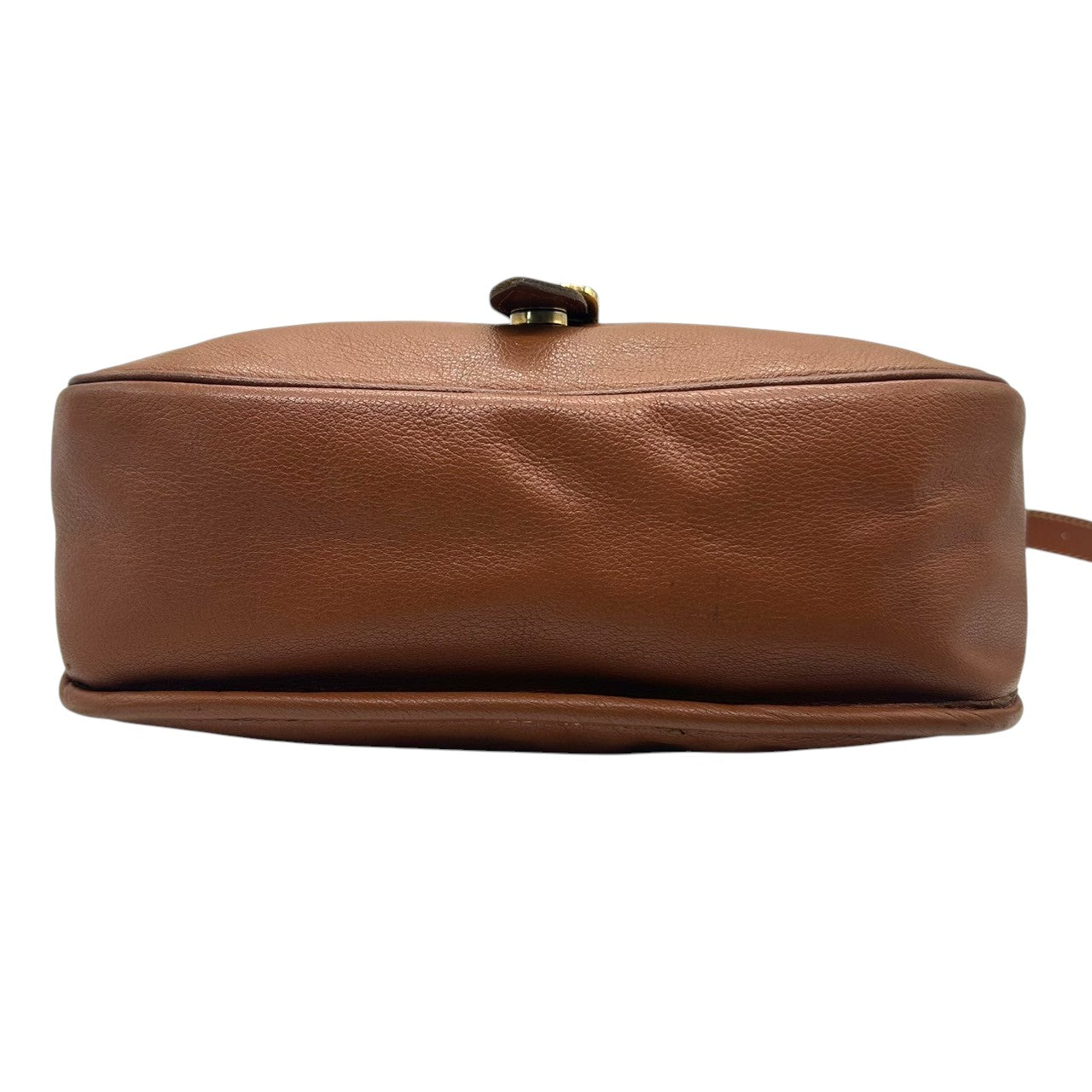 【美品】LONGCHAMP ロンシャン ショルダーバッグ クロスボディ 斜め掛け可 フラップ 本革 レザー シボ革 ブラウン キャメル ゴールド金具 ロゴ型押し レディース ヴィンテージ クラシックデザイン エレガント クリーニング済み s33