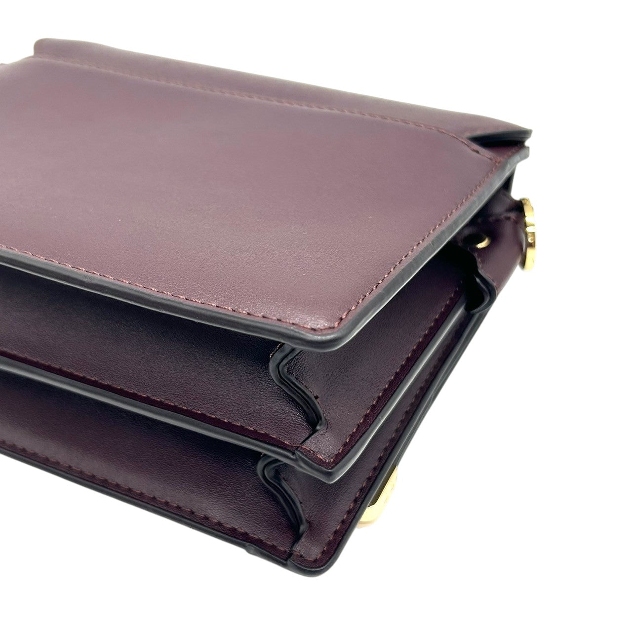 【未使用級/極美品】Samantha Thavasa サマンサタバサ 2WAY ハンドバッグ ショルダーバッグ 斜め掛け可 自立可 トップハンドル スクエア レザー ワインレッド ゴールド金具 フラップ レディース エレガント クリーニング済み s33