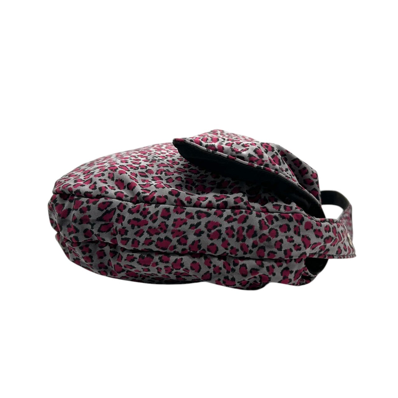 【BOTTEGA VENETA】ボッテガヴェネタ ショルダーバッグ ワンショルダー フラップ ナイロン レオパード ヒョウ柄 ピンク グレー 軽量 イタリア製 レディース カジュアル 個性的 デザイン クリーニング済み D3