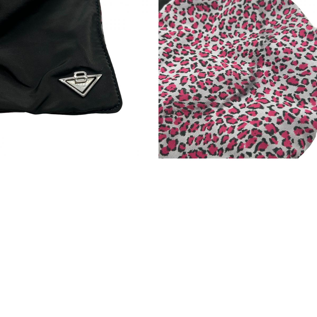 【BOTTEGA VENETA】ボッテガヴェネタ ショルダーバッグ ワンショルダー フラップ ナイロン レオパード ヒョウ柄 ピンク グレー 軽量 イタリア製 レディース カジュアル 個性的 デザイン クリーニング済み D3