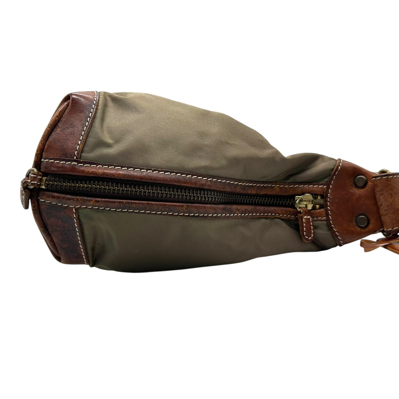 オロビアンコ Orobianco ナイロン×レザー ショルダーバッグ ワンショルダー トート カーキ 茶色 ブラウン S96