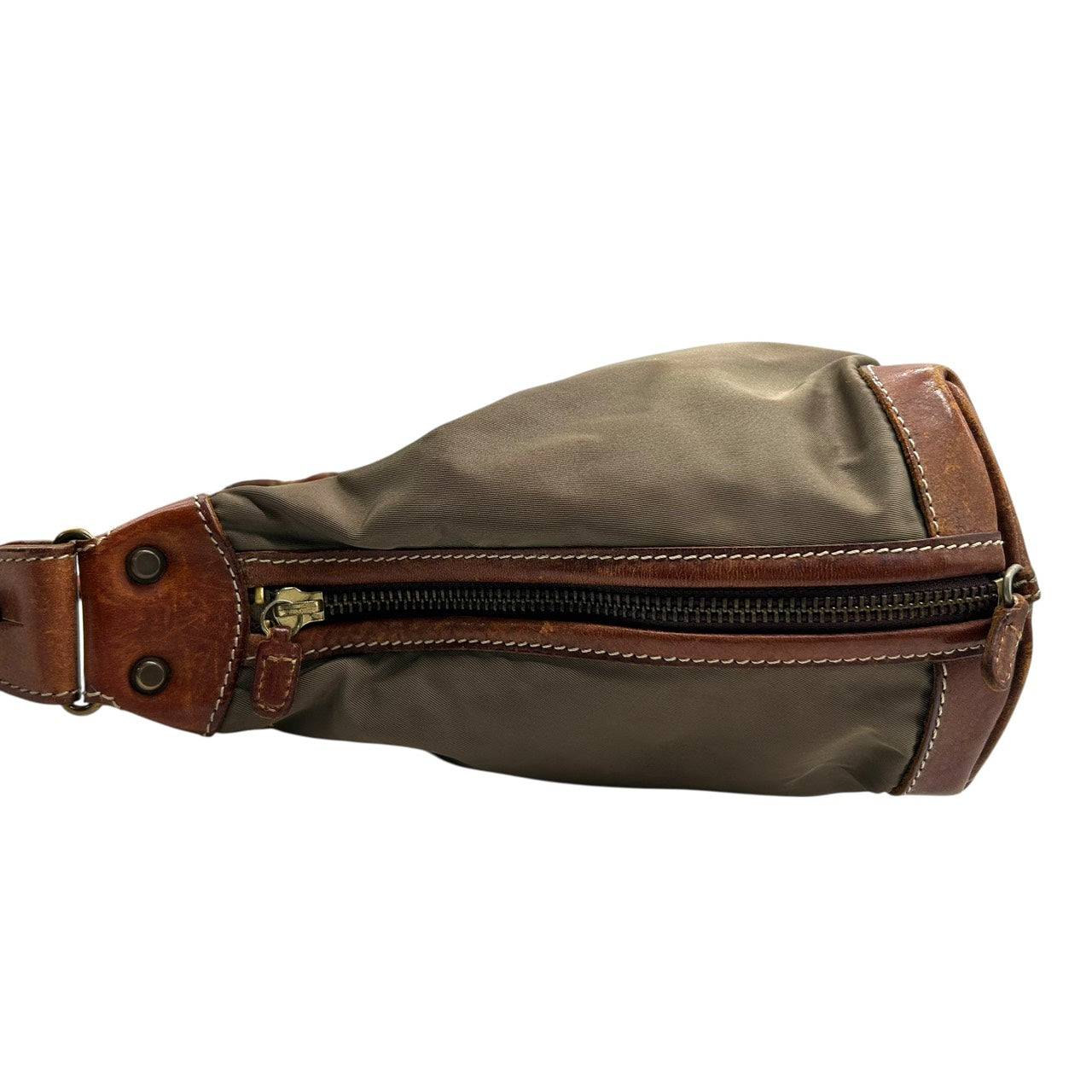 オロビアンコ Orobianco ナイロン×レザー ショルダーバッグ ワンショルダー トート カーキ 茶色 ブラウン S96