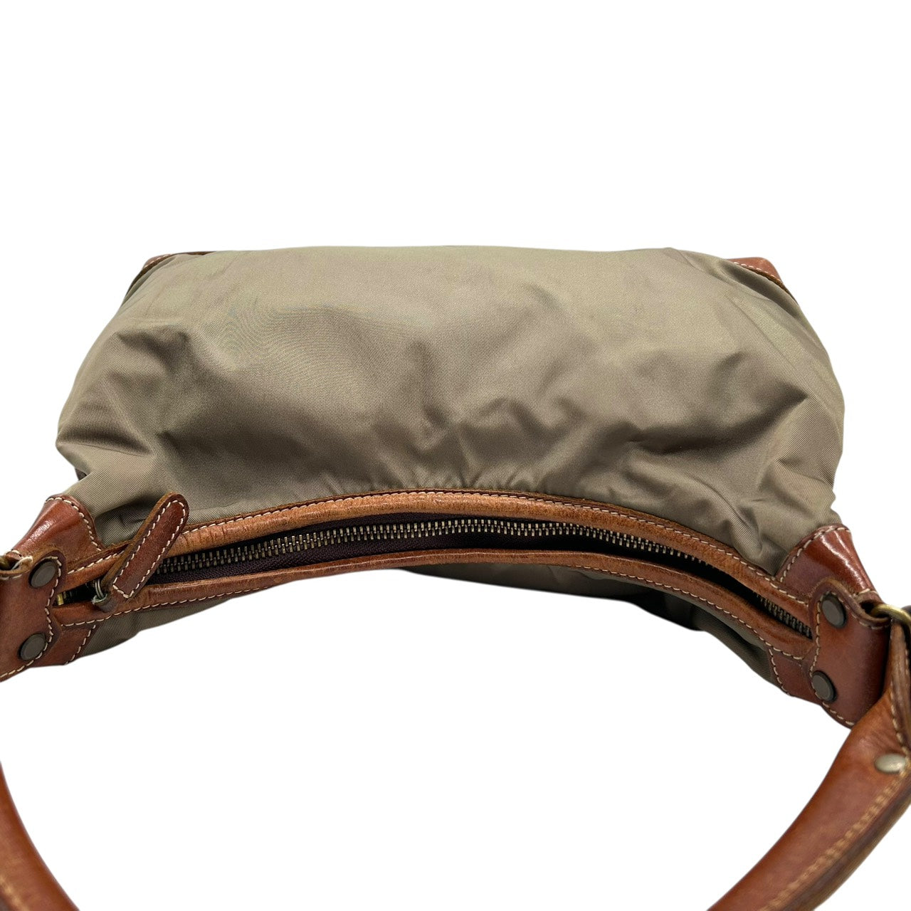オロビアンコ Orobianco ナイロン×レザー ショルダーバッグ ワンショルダー トート カーキ 茶色 ブラウン S96